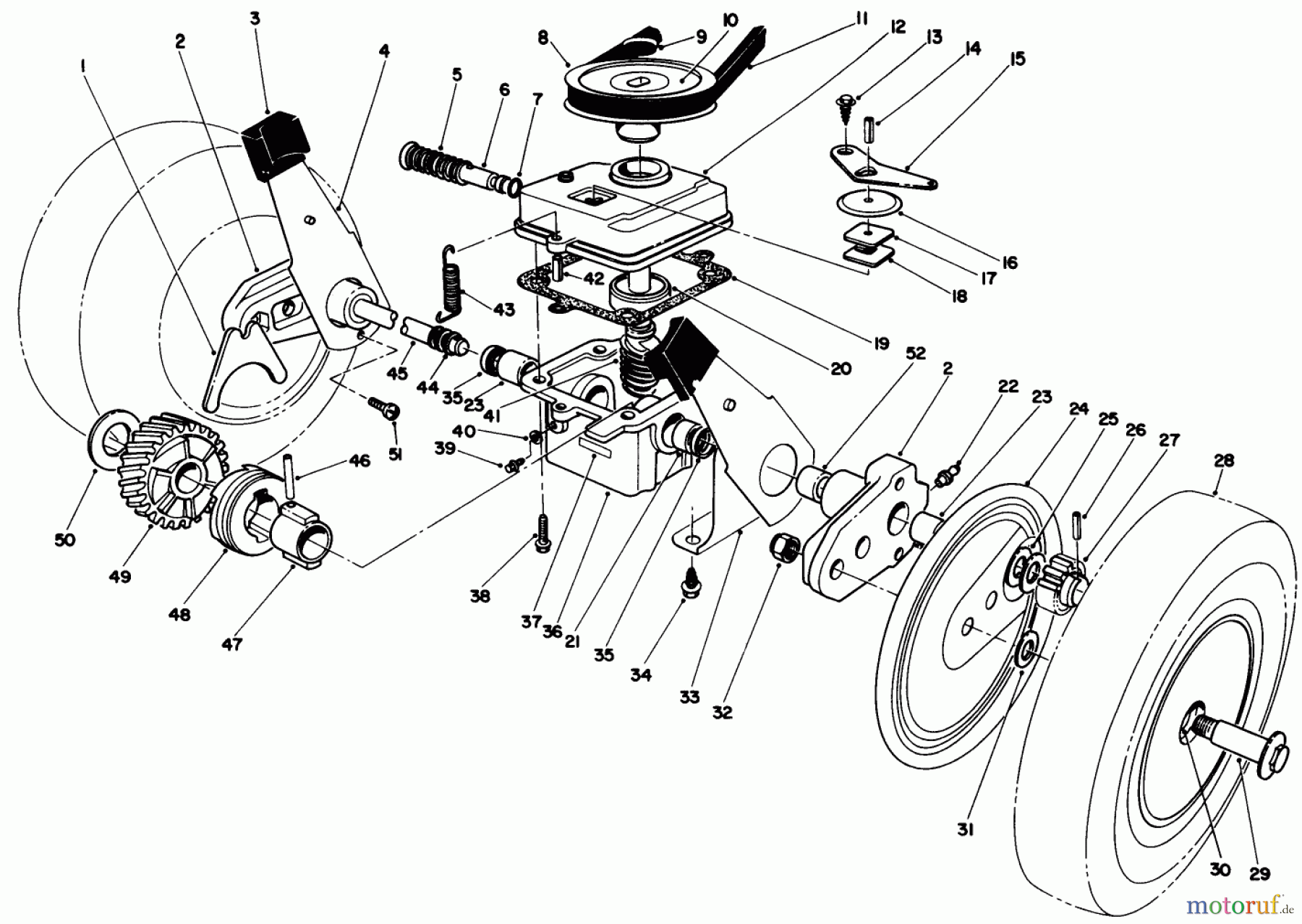  Toro Neu Mowers, Walk-Behind Seite 1 16776 - Toro Lawnmower, 1990 (0000001-0999999) GEAR CASE ASSEMBLY