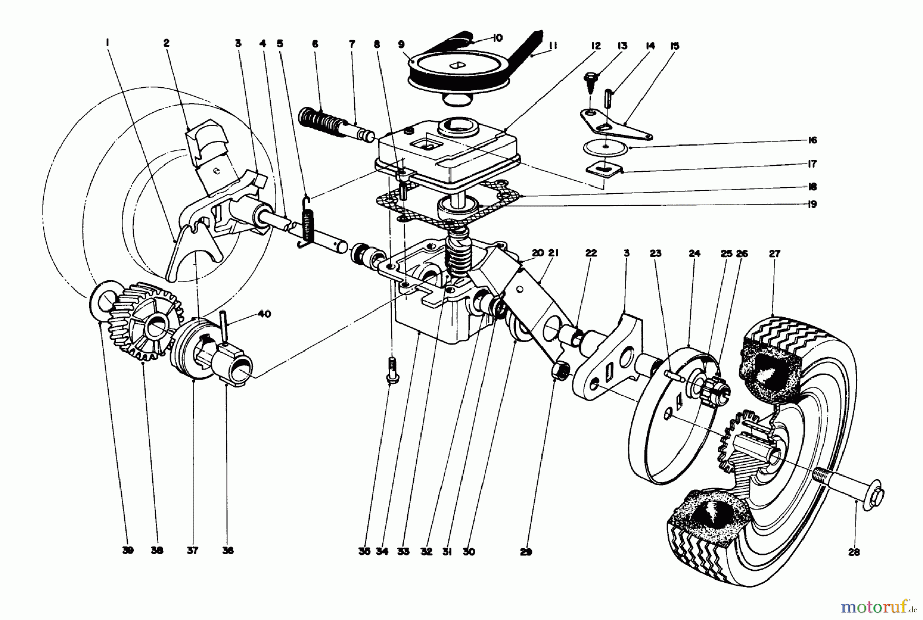  Toro Neu Mowers, Walk-Behind Seite 1 16255 - Toro Whirlwind, 1974 (4000001-4999999) GEAR CASE ASSEMBLY