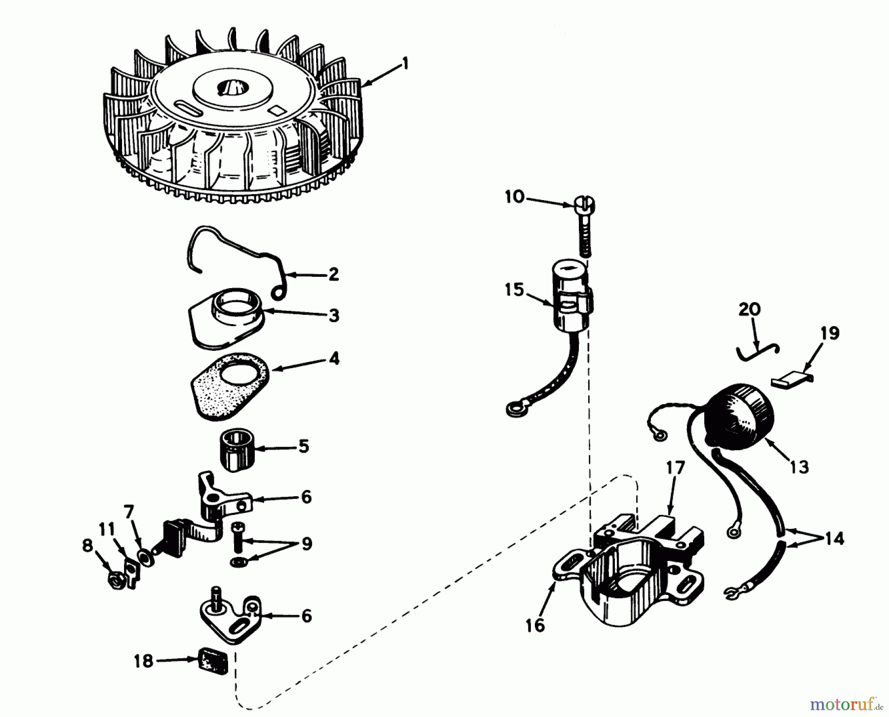  Toro Neu Mowers, Walk-Behind Seite 1 16268 - Toro Whirlwind Lawnmower, 1975 (5000001-5999999) MAGNETO NO. 610793