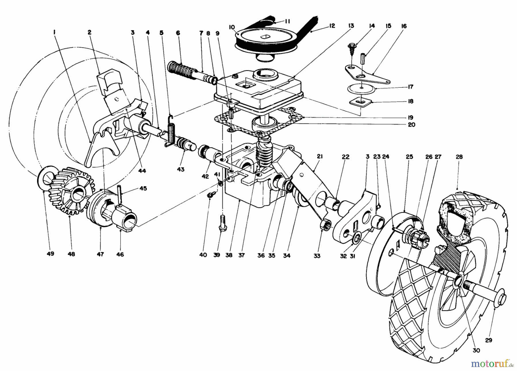 Toro Neu Mowers, Walk-Behind Seite 1 16297 - Toro Lawnmower, 1984 (4000001-4999999) GEAR CASE ASSEMBLY
