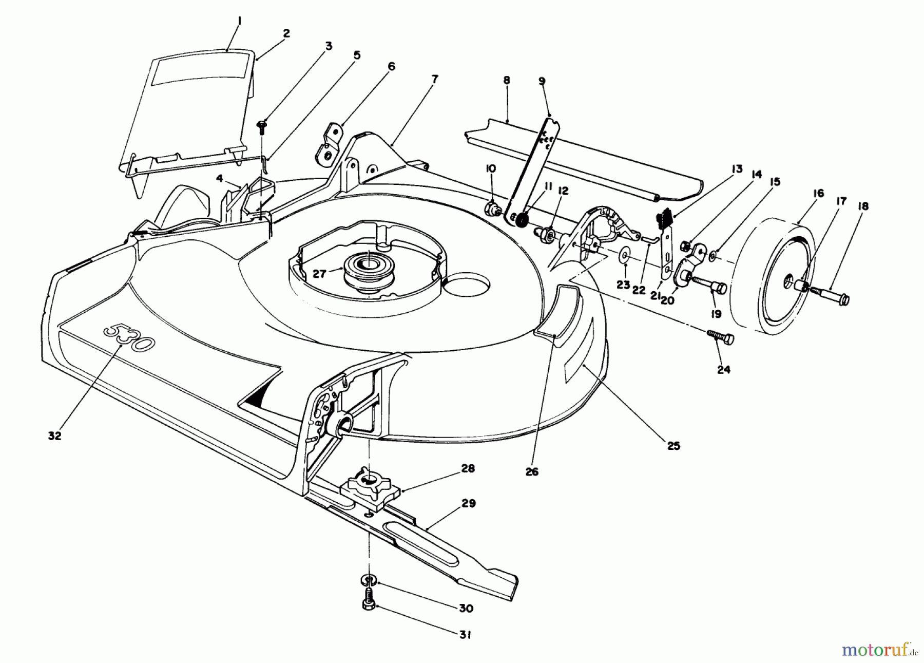 Toro Neu Mowers, Walk-Behind Seite 1 16297C - Toro Lawnmower, 1985 (5000001-5999999) HOUSING ASSEMBLY