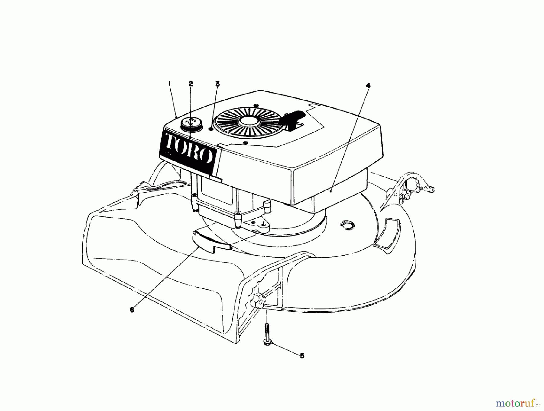 Toro Neu Mowers, Walk-Behind Seite 1 16300 - Toro Lawnmower, 1981 (1000001-1999999) ENGINE ASSEMBLY