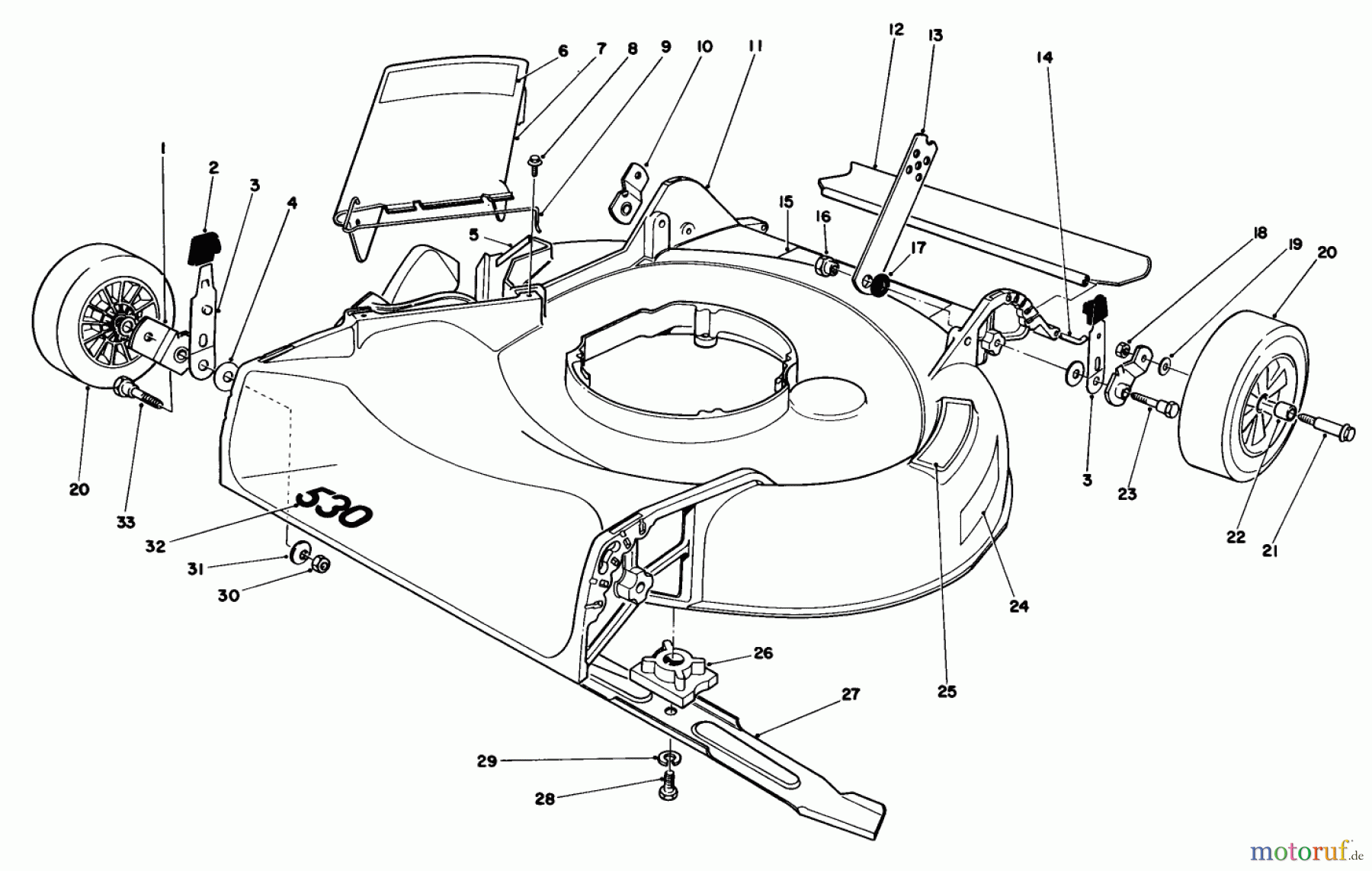 Toro Neu Mowers, Walk-Behind Seite 1 16340C - Toro Lawnmower, 1985 (5000001-5999999) HOUSING ASSEMBLY