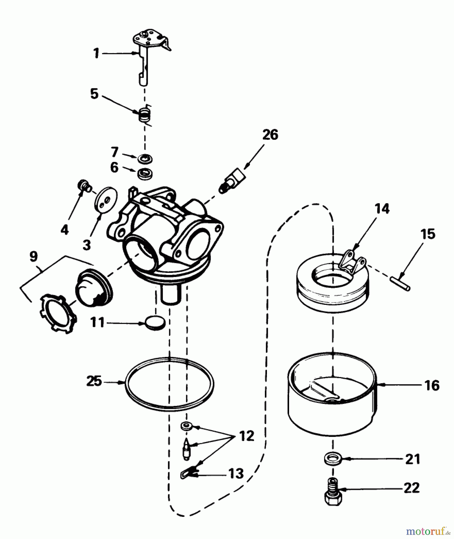  Toro Neu Mowers, Walk-Behind Seite 1 16340C - Toro Lawnmower, 1986 (6000001-6999999) CARBURETOR NO. 632098