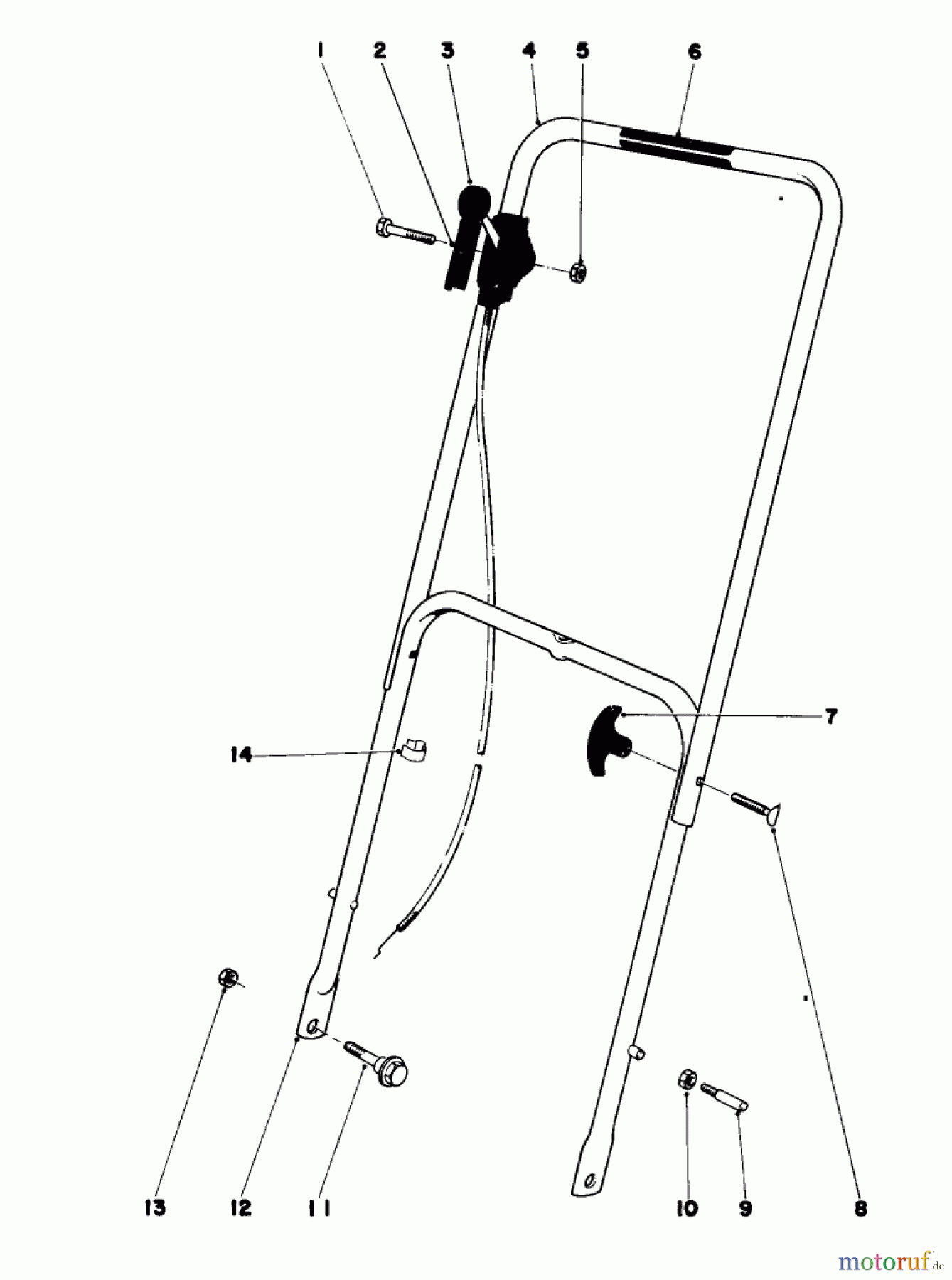  Toro Neu Mowers, Walk-Behind Seite 1 16350 - Toro Lawnmower, 1979 (9000001-9999999) HANDLE ASSEMBLY