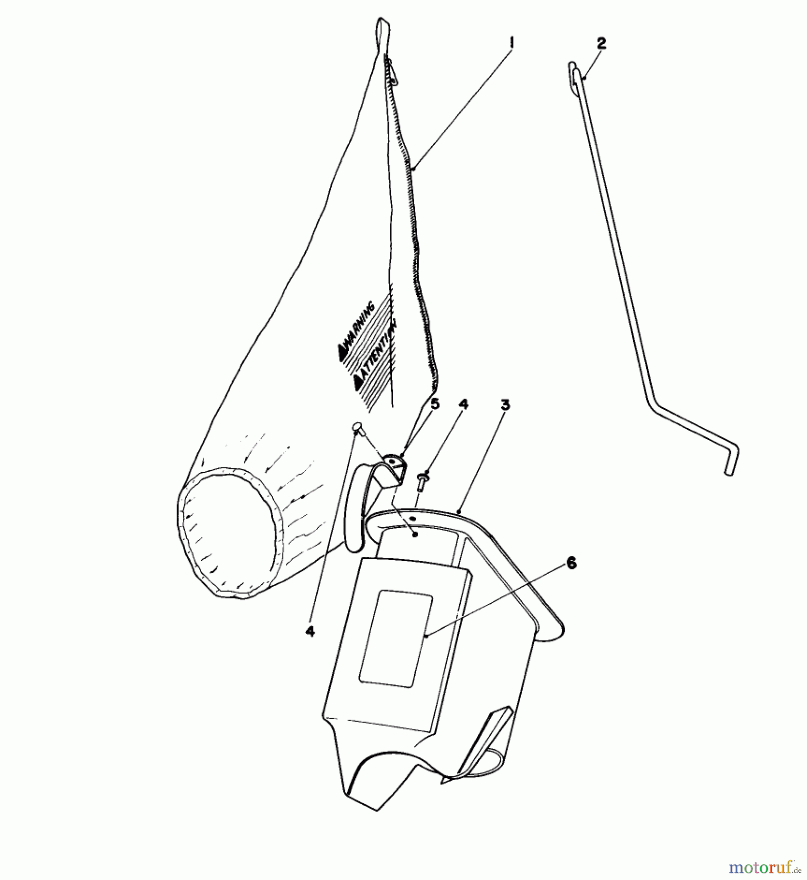  Toro Neu Mowers, Walk-Behind Seite 1 16370 - Toro Whirlwind II Lawnmower, 1979 (9000001-9999999) BAGGING KIT NO. 36-8380 (OPTIONAL)