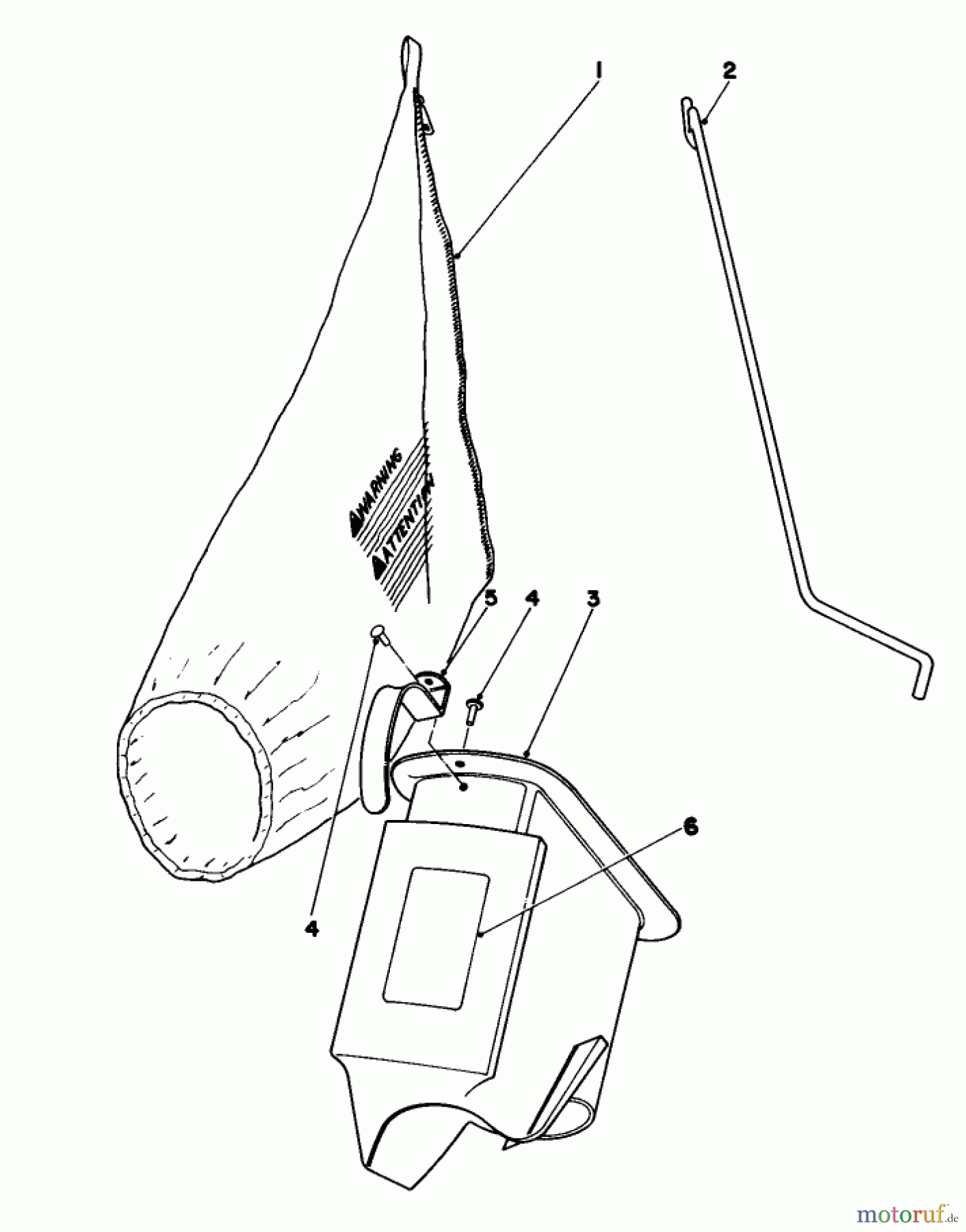 Toro Neu Mowers, Walk-Behind Seite 1 16380 - Toro Whirlwind II Lawnmower, 1979 (9000001-9999999) BAGGING KIT NO. 36-8380 (OPTIONAL)