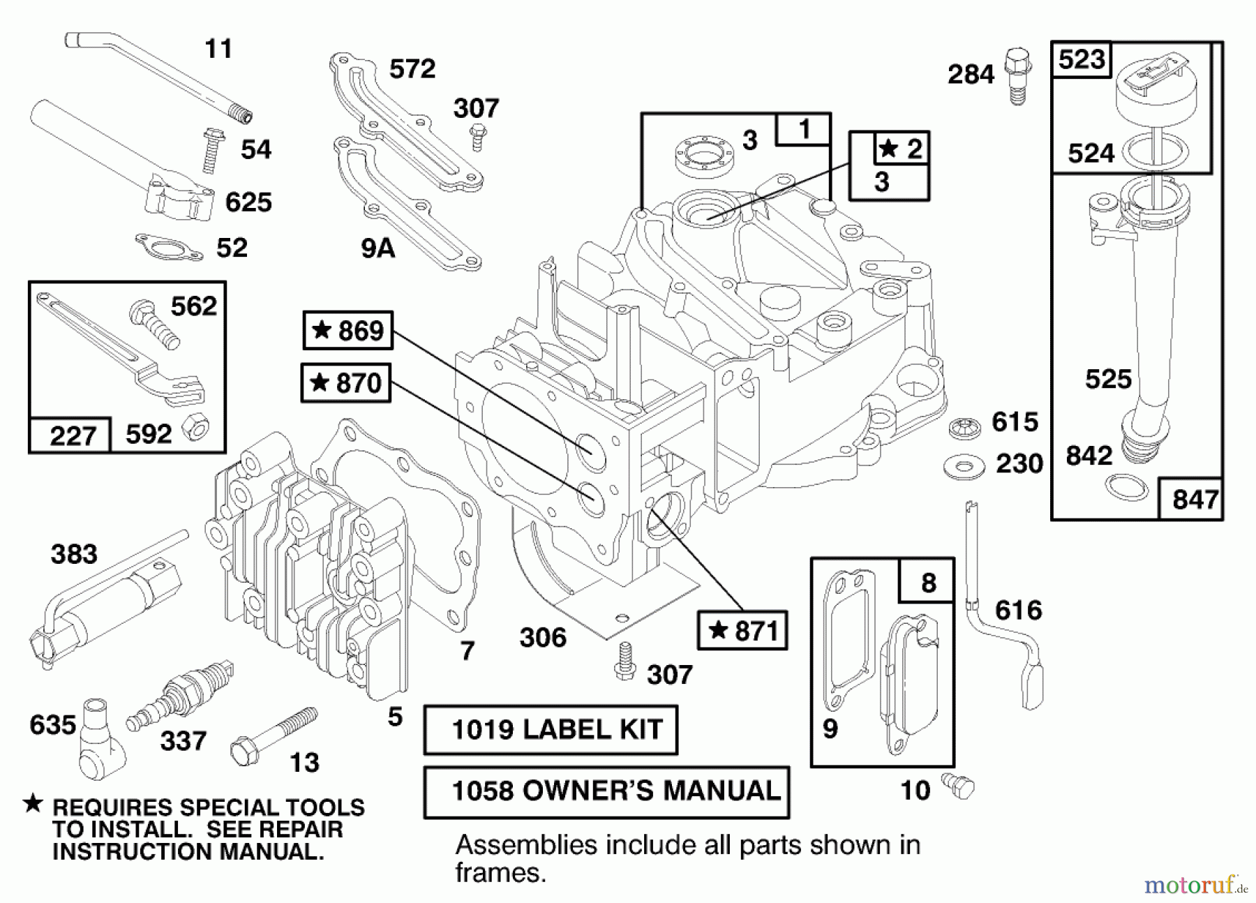  Toro Neu Mowers, Walk-Behind Seite 1 16401 (SD-21S) - Toro Side Discharge Mower, SD-21S, 1998 (890000001-899999999) ENGINE BRIGGS & STRATTON MODEL 127702-0645-01 (SERIAL NO. 8900001-8901373) #1