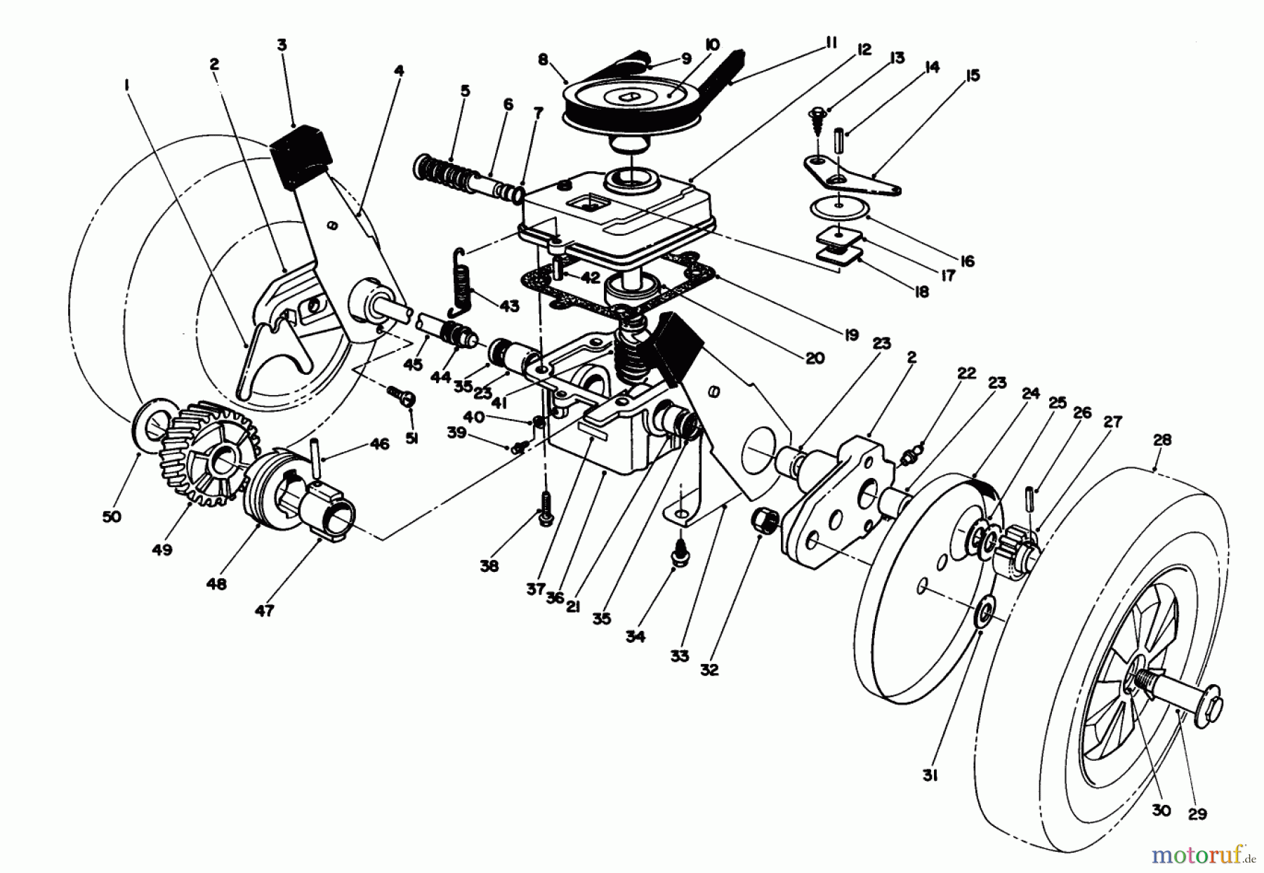  Toro Neu Mowers, Walk-Behind Seite 1 16401 - Toro Side Discharge Mower, 1993 (39000001-39999999) GEAR CASE ASSEMBLY