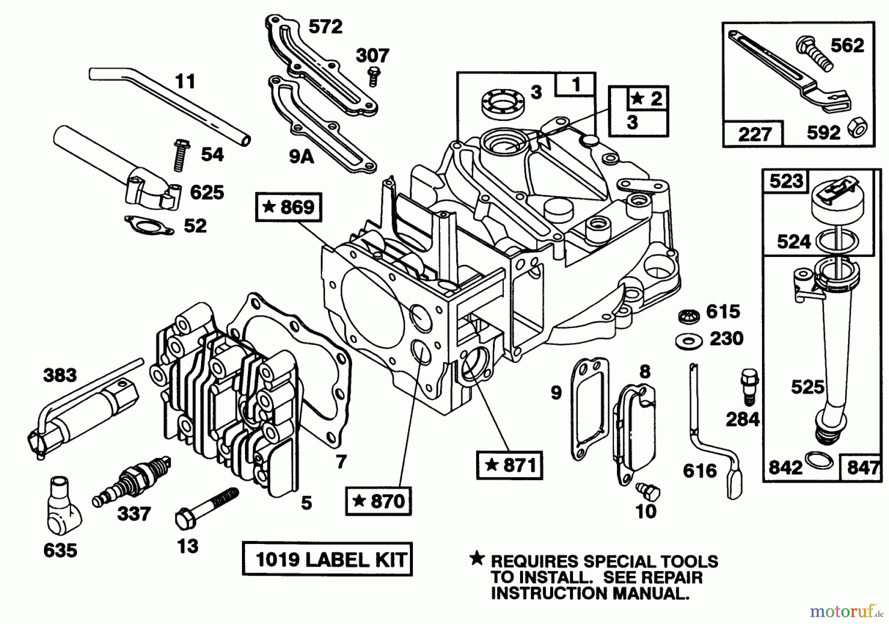 Toro Neu Mowers, Walk-Behind Seite 1 16403 - Toro Lawnmower, 1991 (1000001-1999999) ENGINE BRIGGS & STRATTON MODEL 122702-3171-01 #1