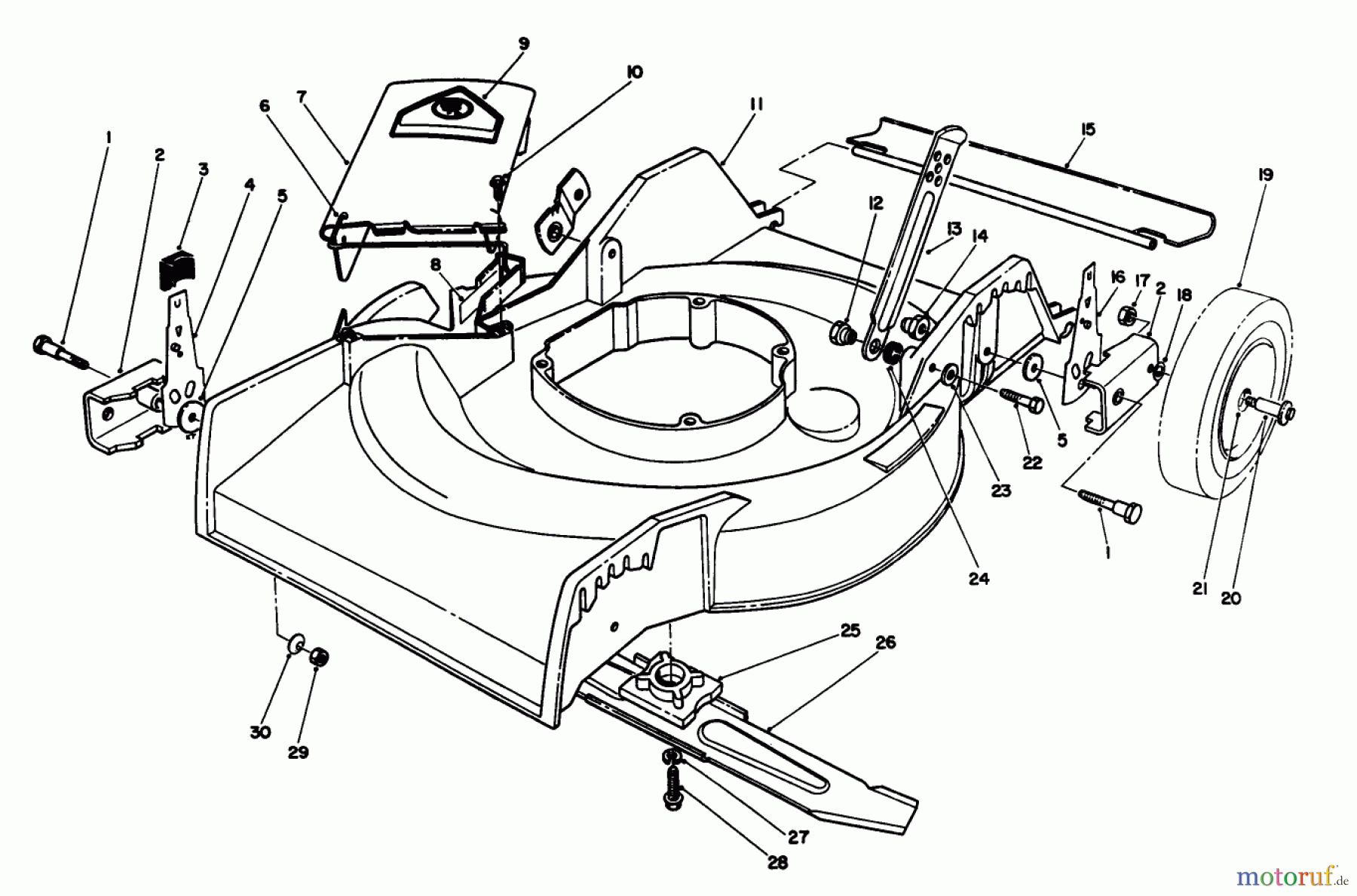 Toro Neu Mowers, Walk-Behind Seite 1 16403 - Toro Lawnmower, 1991 (1000001-1999999) HOUSING ASSEMBLY