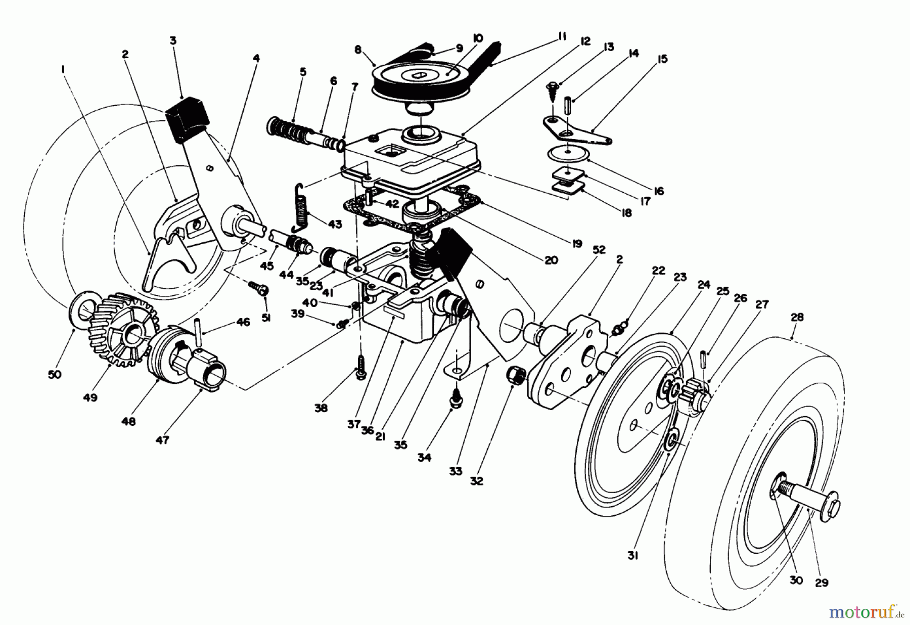  Toro Neu Mowers, Walk-Behind Seite 1 16404 - Toro Lawnmower, 1992 (2000001-2999999) GEAR CASE ASSEMBLY