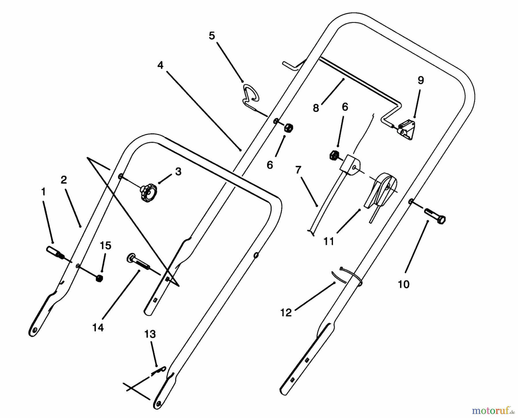  Toro Neu Mowers, Walk-Behind Seite 1 16410 - Toro Lawnmower, 1993 (3900001-3999999) HANDLE ASSEMBLY