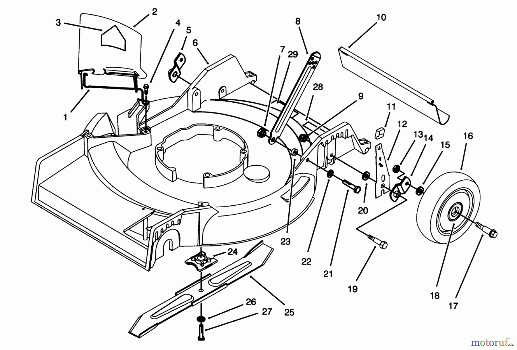 Toro Neu Mowers, Walk-Behind Seite 1 16411 - Toro Lawnmower, 1993 (3900001-3999999) HOUSING ASSEMBLY