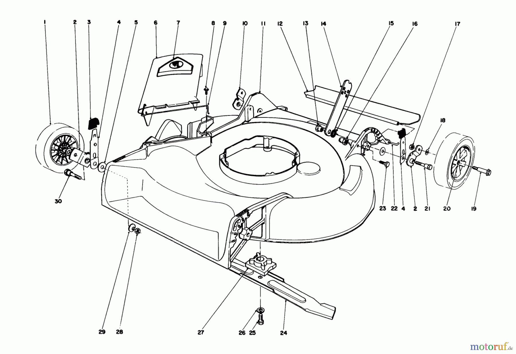 Toro Neu Mowers, Walk-Behind Seite 1 16575 - Toro Lawnmower, 1986 (6000001-6999999) HOUSING ASSEMBLY