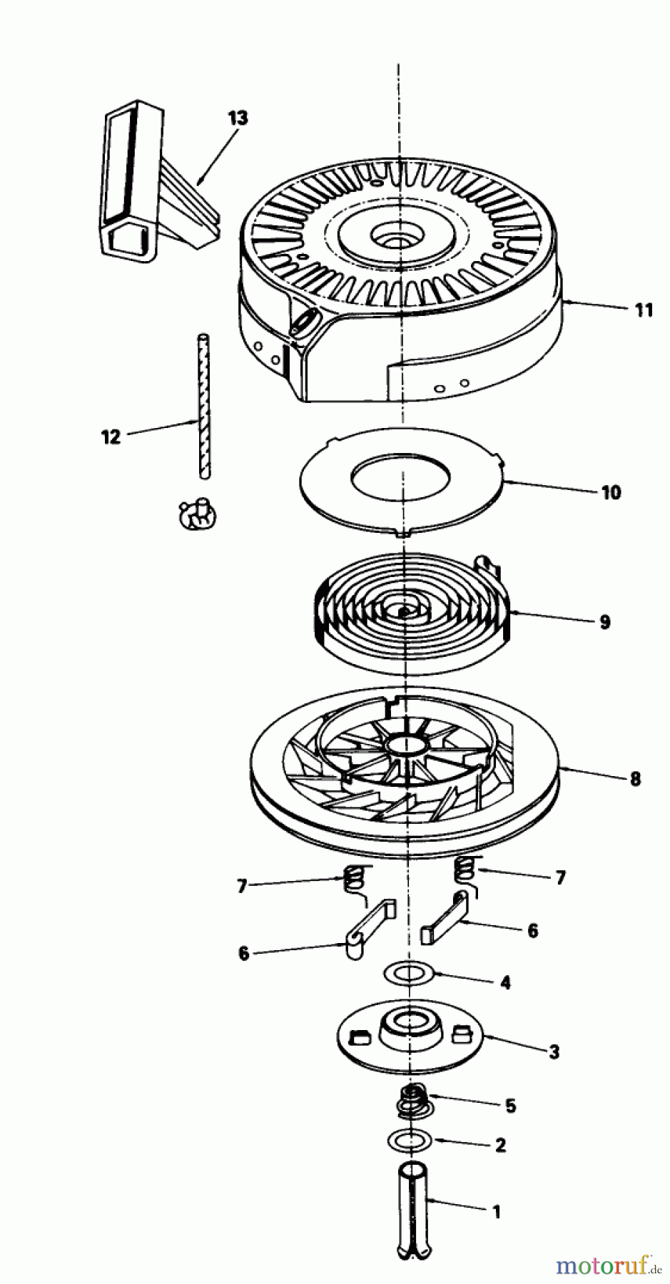 Toro Neu Mowers, Walk-Behind Seite 1 16575 - Toro Lawnmower, 1987 (7000001-7999999) REWIND STARTER NO. 590621