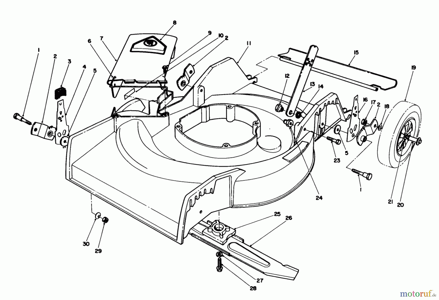  Toro Neu Mowers, Walk-Behind Seite 1 16575C - Toro Lawnmower, 1989 (9000001-9999999) HOUSING ASSEMBLY