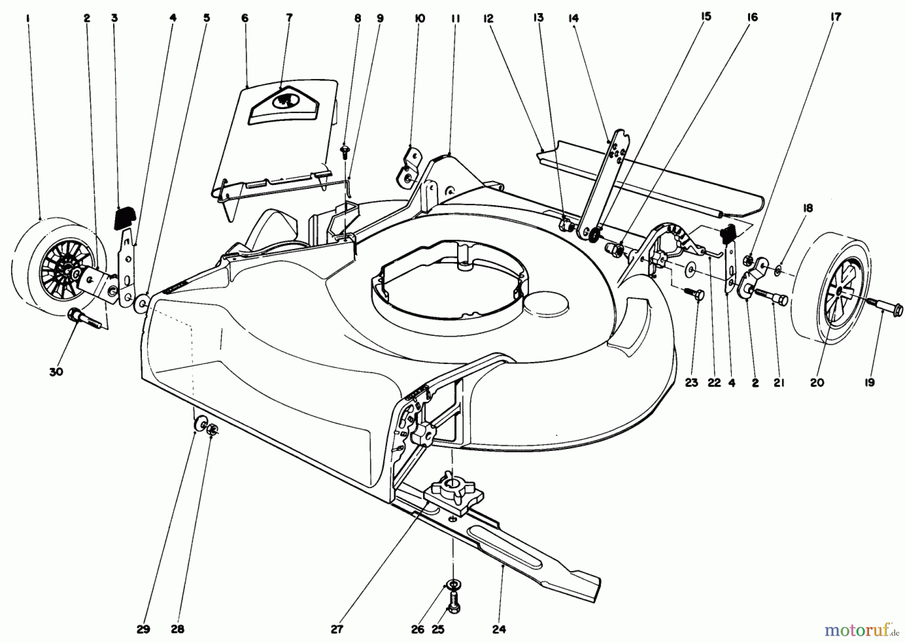 Toro Neu Mowers, Walk-Behind Seite 1 16585 - Toro Lawnmower, 1986 (6000001-6999999) HOUSING ASSEMBLY
