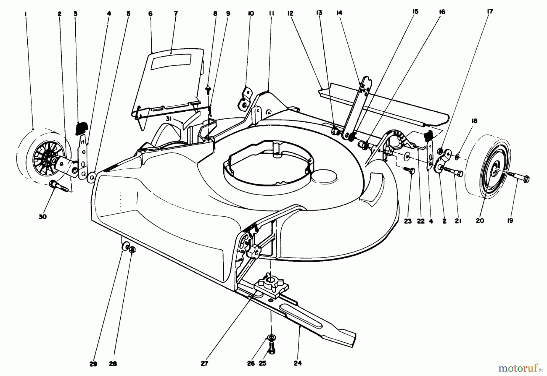 Toro Neu Mowers, Walk-Behind Seite 1 16585C - Toro Lawnmower, 1988 (8000001-8999999) HOUSING ASSEMBLY