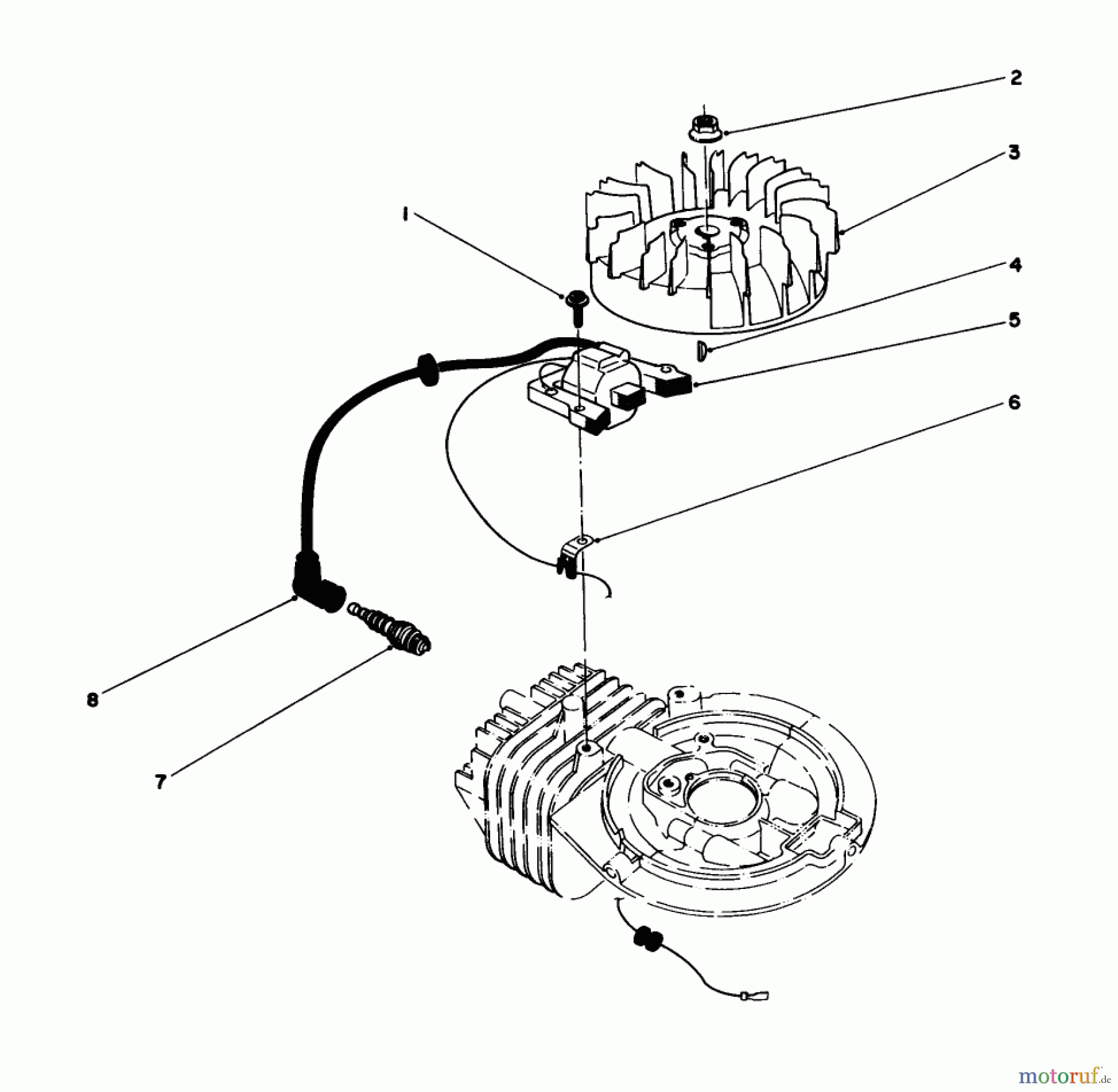  Toro Neu Mowers, Walk-Behind Seite 1 16585C - Toro Lawnmower, 1988 (8000001-8999999) IGNITION ASSEMBLY (MODEL NO. 47PH7)