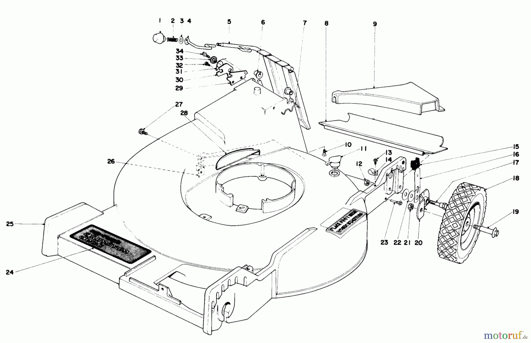 Toro Neu Mowers, Walk-Behind Seite 1 16756 - Toro Lawnmower, 1977 (7000001-7999999) HOUSING ASSEMBLY