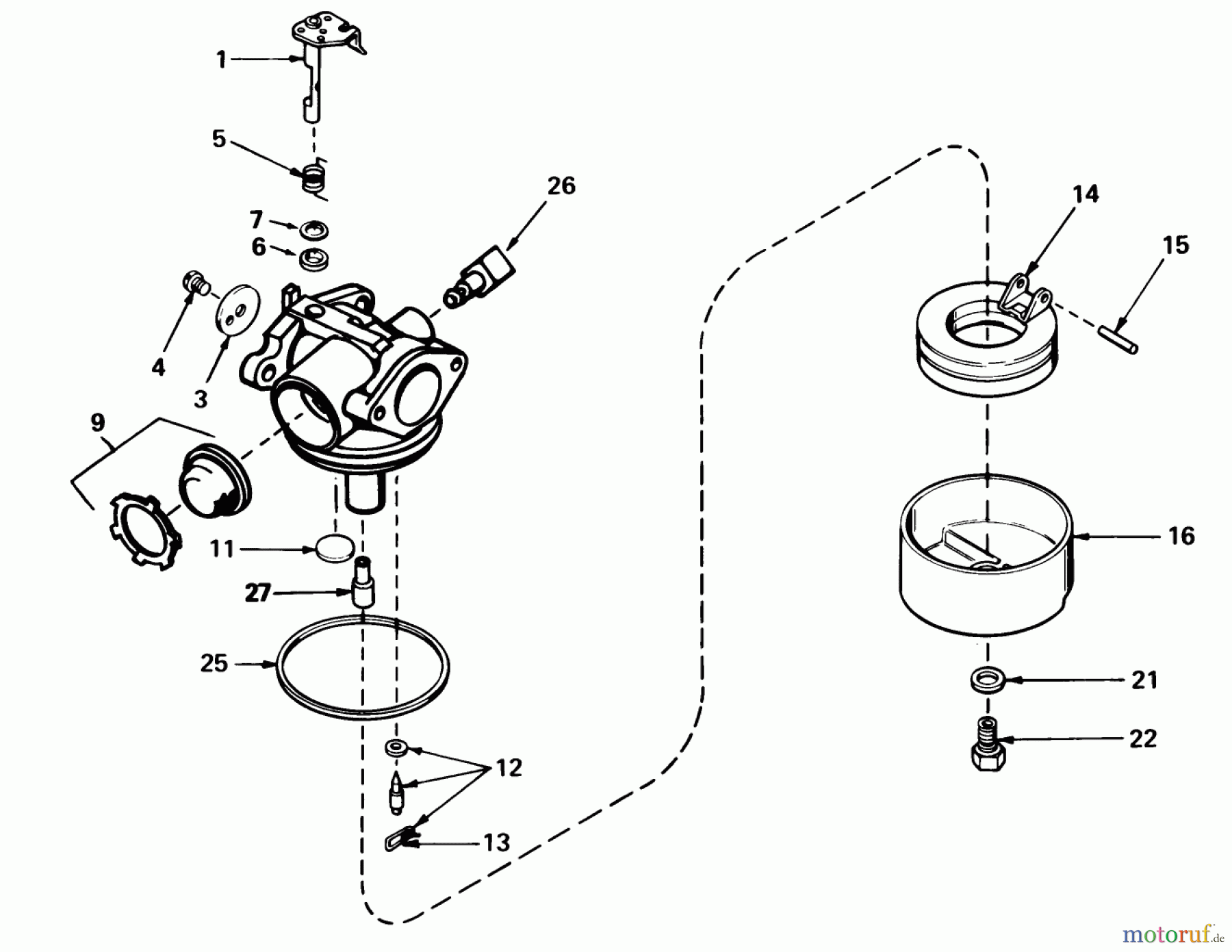 Toro Neu Mowers, Walk-Behind Seite 1 16770 - Toro Lawnmower, 1983 (3000001-3999999) CARBURETOR NO. 632050A