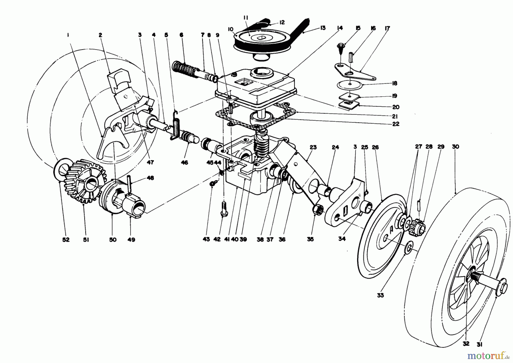  Toro Neu Mowers, Walk-Behind Seite 1 16775 - Toro Lawnmower, 1988 (8000001-8022965) GEAR CASE ASSEMBLY