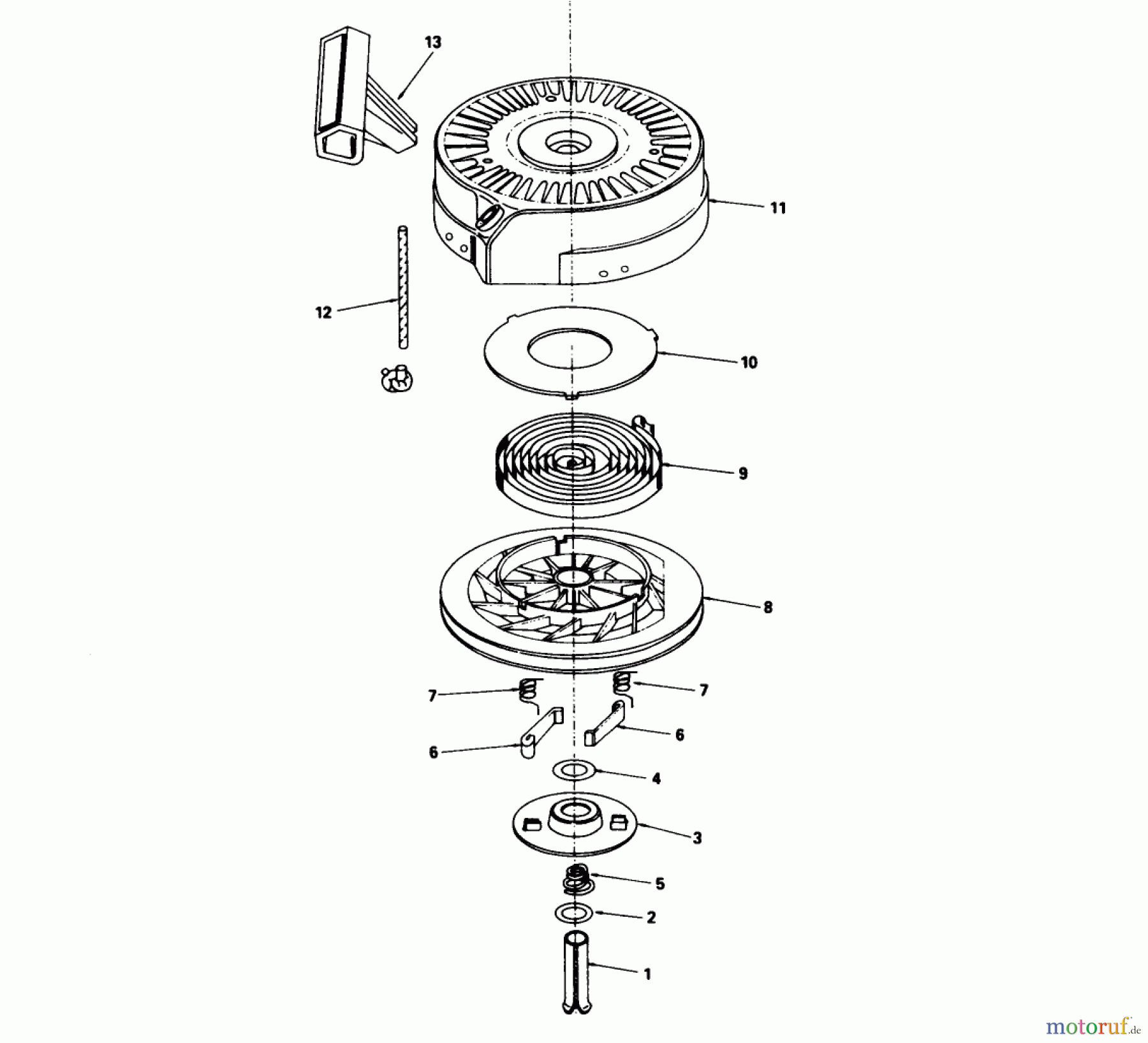  Toro Neu Mowers, Walk-Behind Seite 1 16775 - Toro Lawnmower, 1988 (8000001-8022965) REWIND STARTER NO. 590621