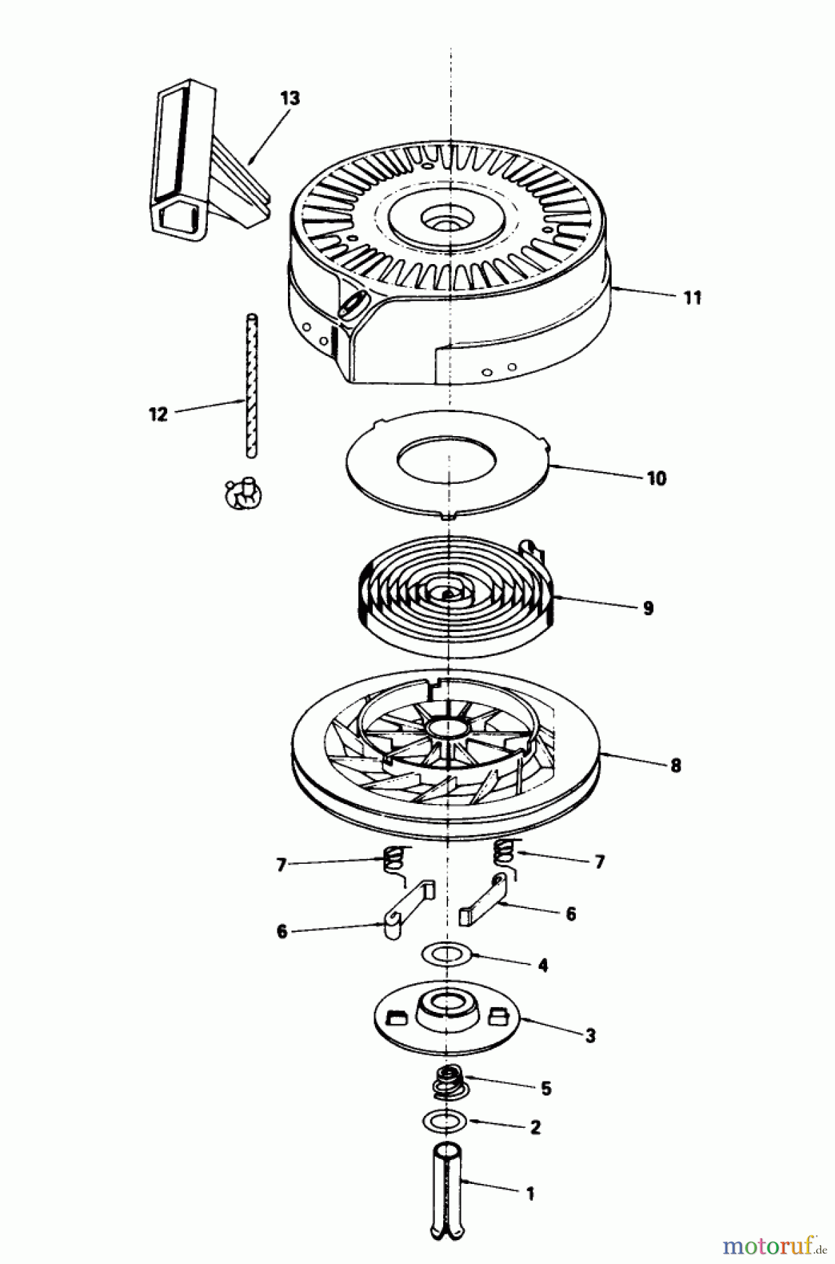 Toro Neu Mowers, Walk-Behind Seite 1 16775 - Toro Lawnmower, 1989 (9000001-9999999) REWIND STARTER NO. 590621