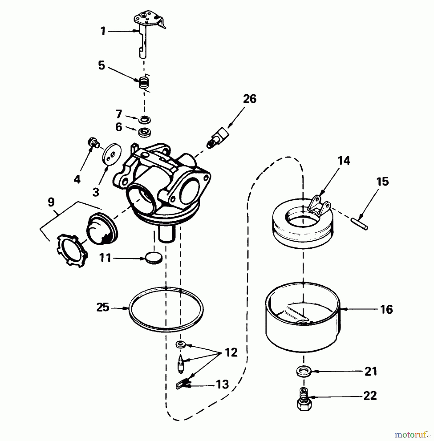  Toro Neu Mowers, Walk-Behind Seite 1 16775 - Toro Lawnmower, 1990 (0000001-0999999) CARBURETOR NO. 632098