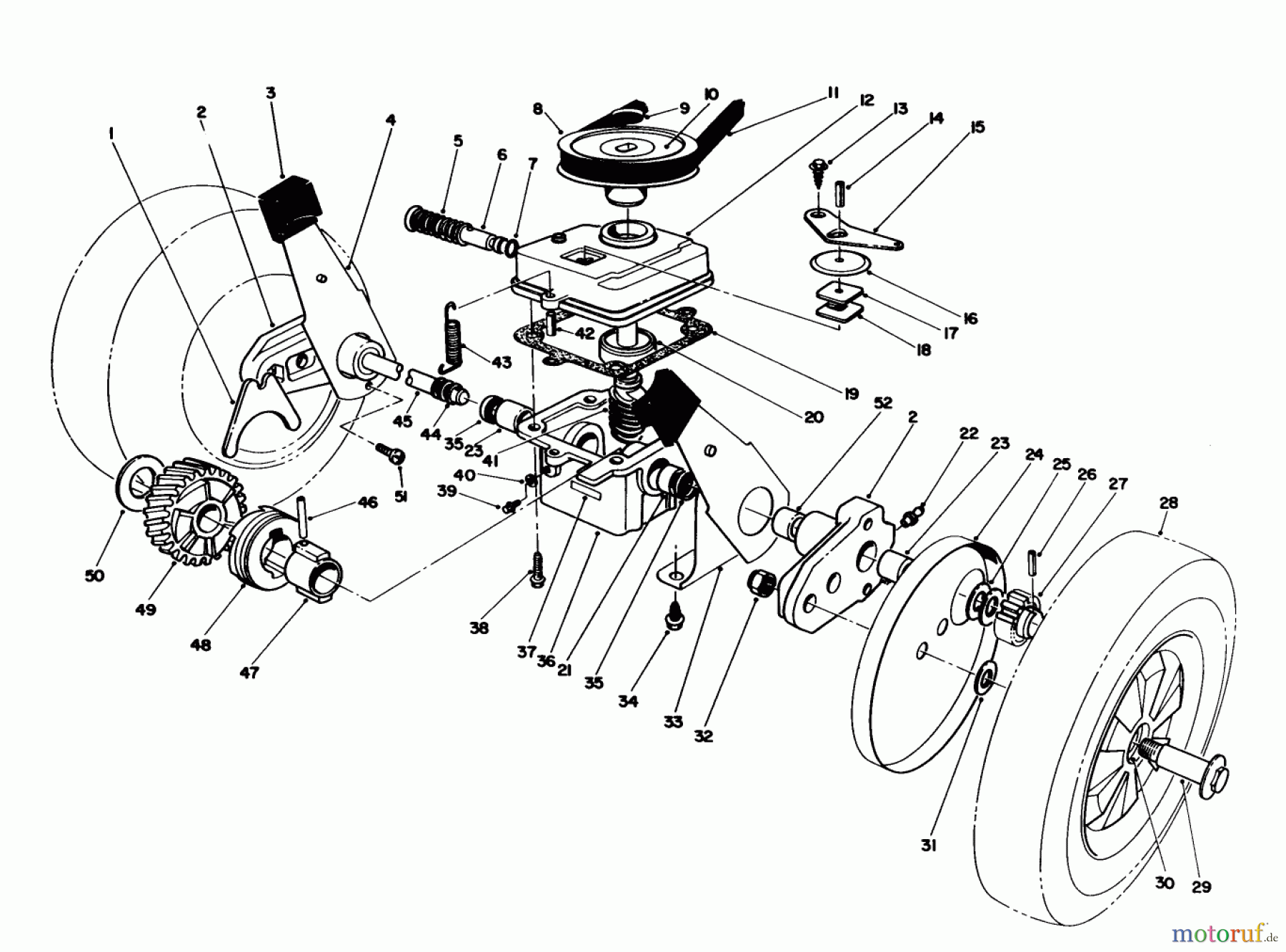  Toro Neu Mowers, Walk-Behind Seite 1 16785 - Toro Lawnmower, 1991 (1000001-1999999) GEAR CASE ASSEMBLY