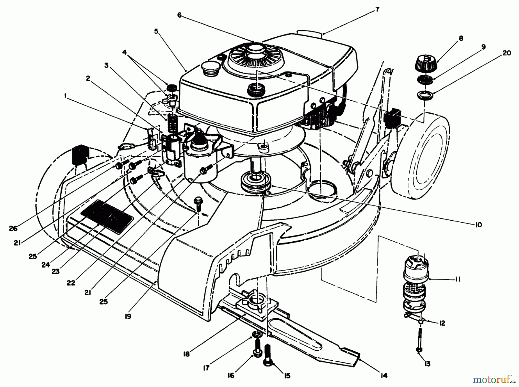  Toro Neu Mowers, Walk-Behind Seite 1 16793 - Toro Lawnmower, 1990 (0000001-0999999) ENGINE ASSEMBLY