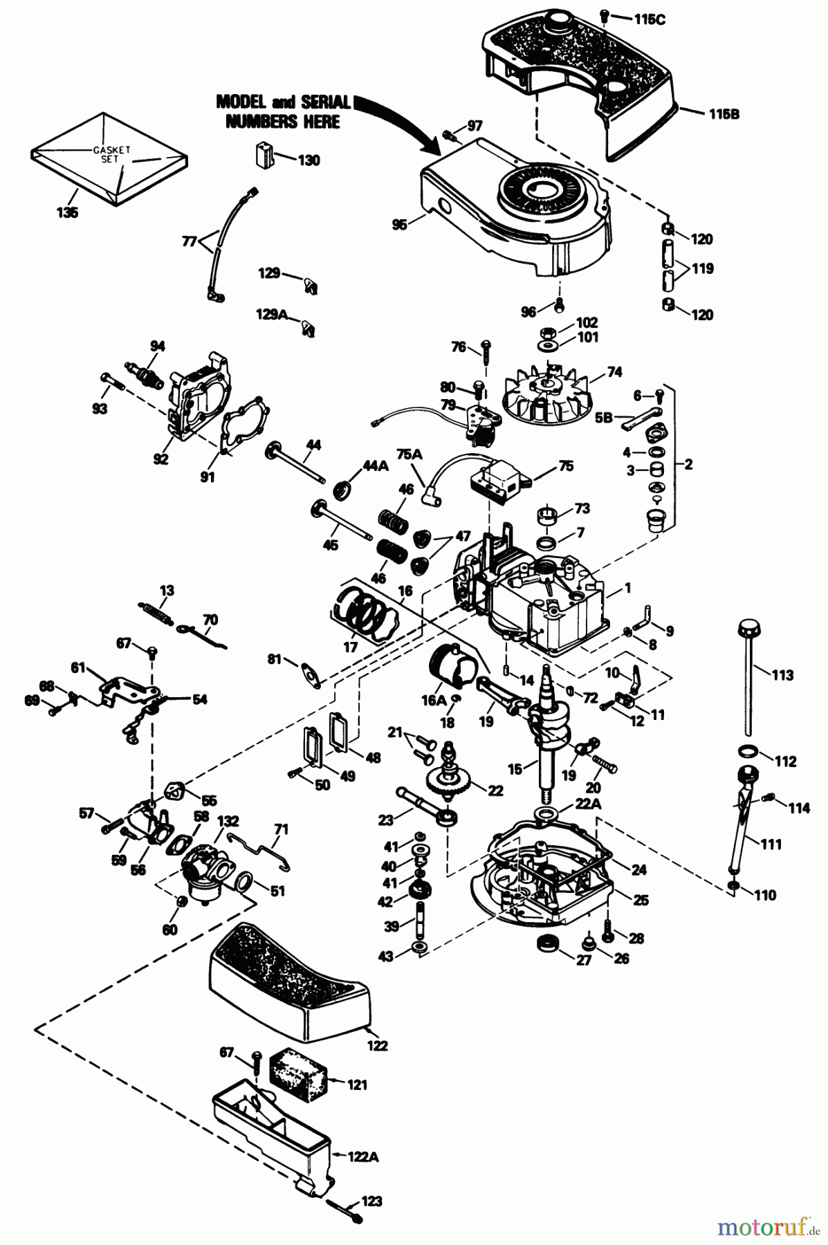Toro Neu Mowers, Walk-Behind Seite 1 16793 - Toro Lawnmower, 1990 (0000001-0999999) ENGINE TECUMSEH MODEL NO. TNT 100-10104F