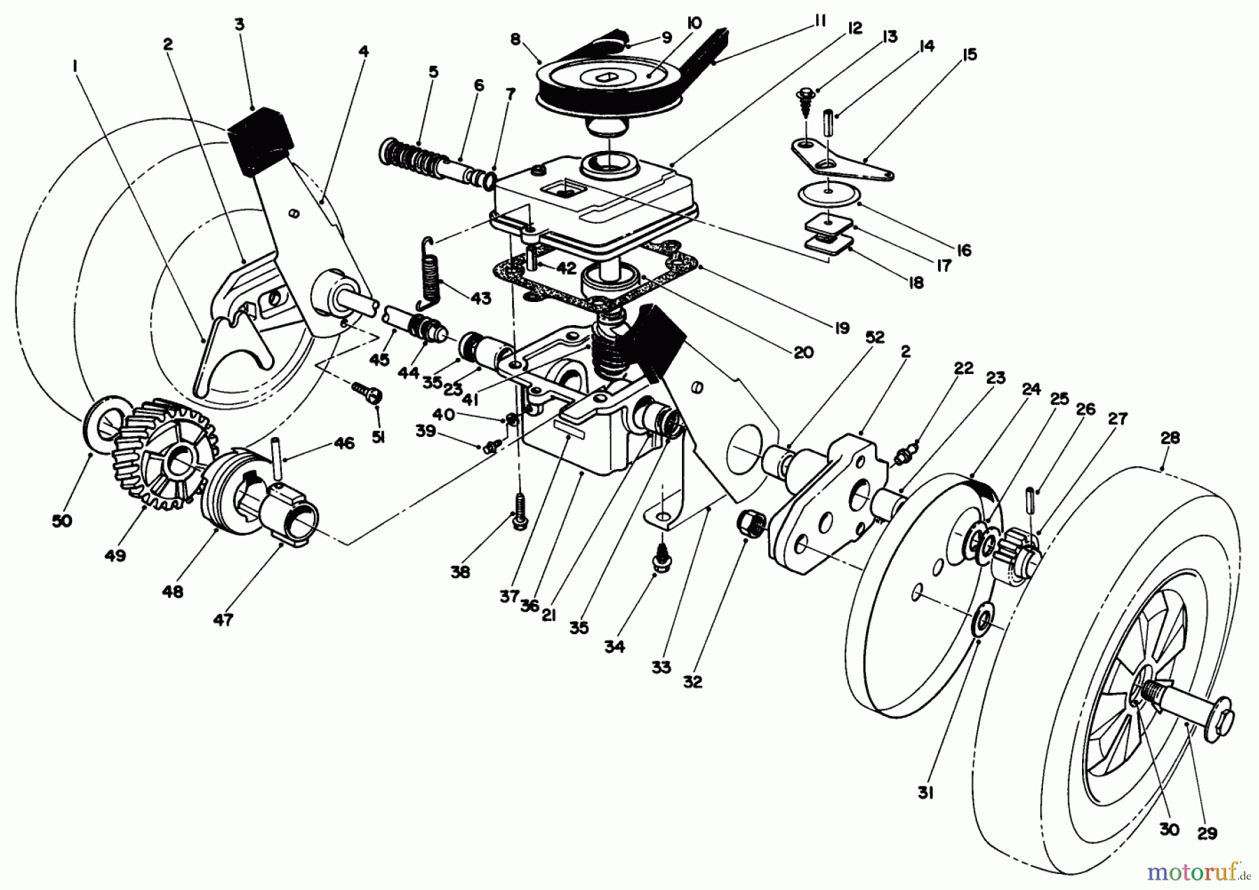  Toro Neu Mowers, Walk-Behind Seite 1 16793 - Toro Lawnmower, 1990 (0000001-0999999) GEAR CASE ASSEMBLY