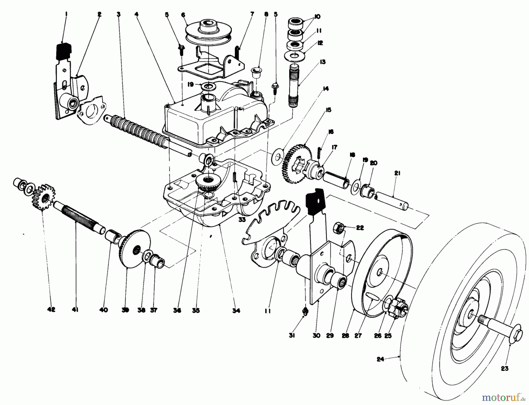  Toro Neu Mowers, Walk-Behind Seite 1 16800 - Toro Lawnmower, 1979 (9000001-9999999) GEAR CASE ASSEMBLY-MODEL 16810