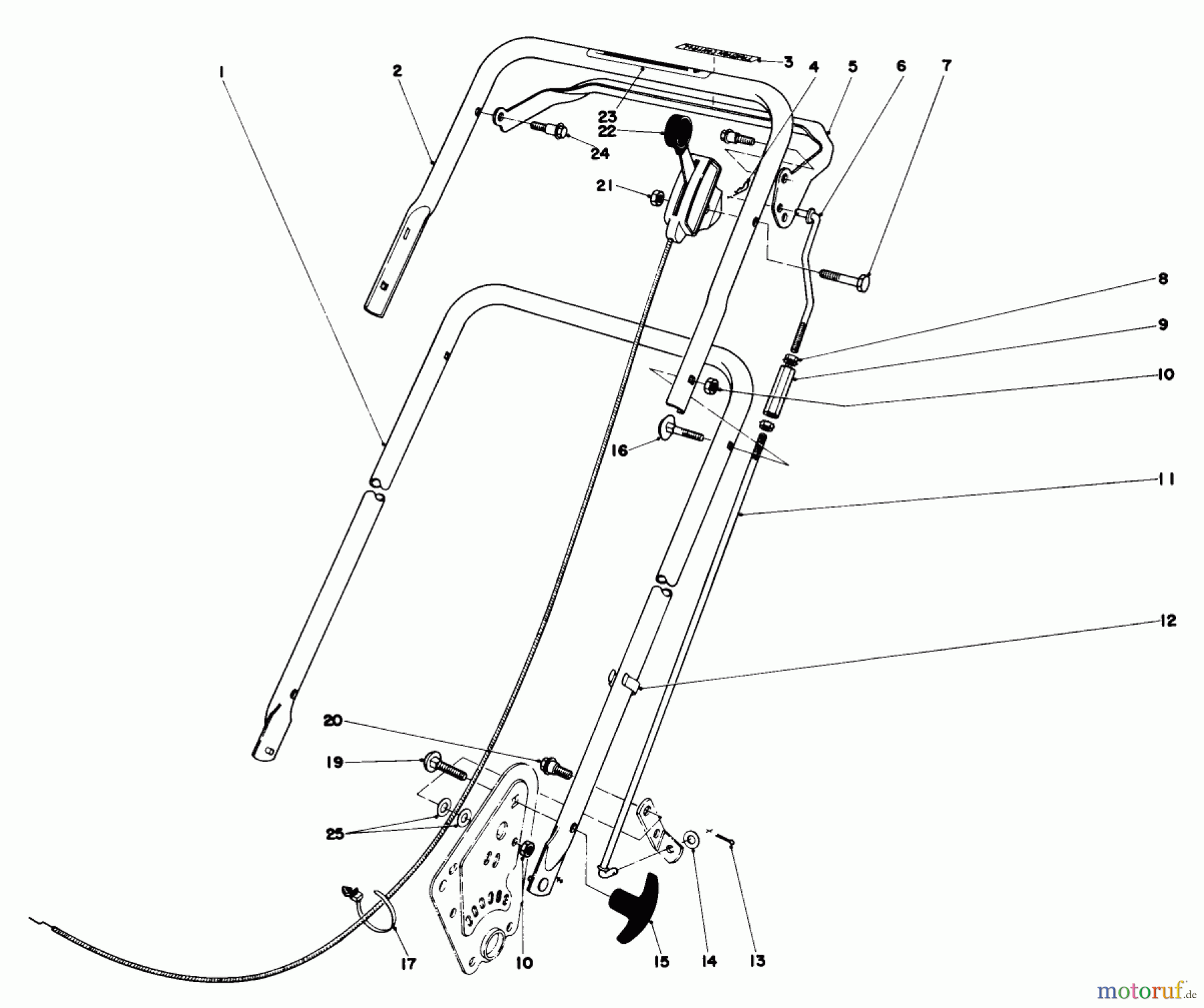 Toro Neu Mowers, Walk-Behind Seite 1 16830 - Toro Lawnmower, 1979 (9000001-9999999) HANDLE ASSEMBLY (MODEL NO. 16830)