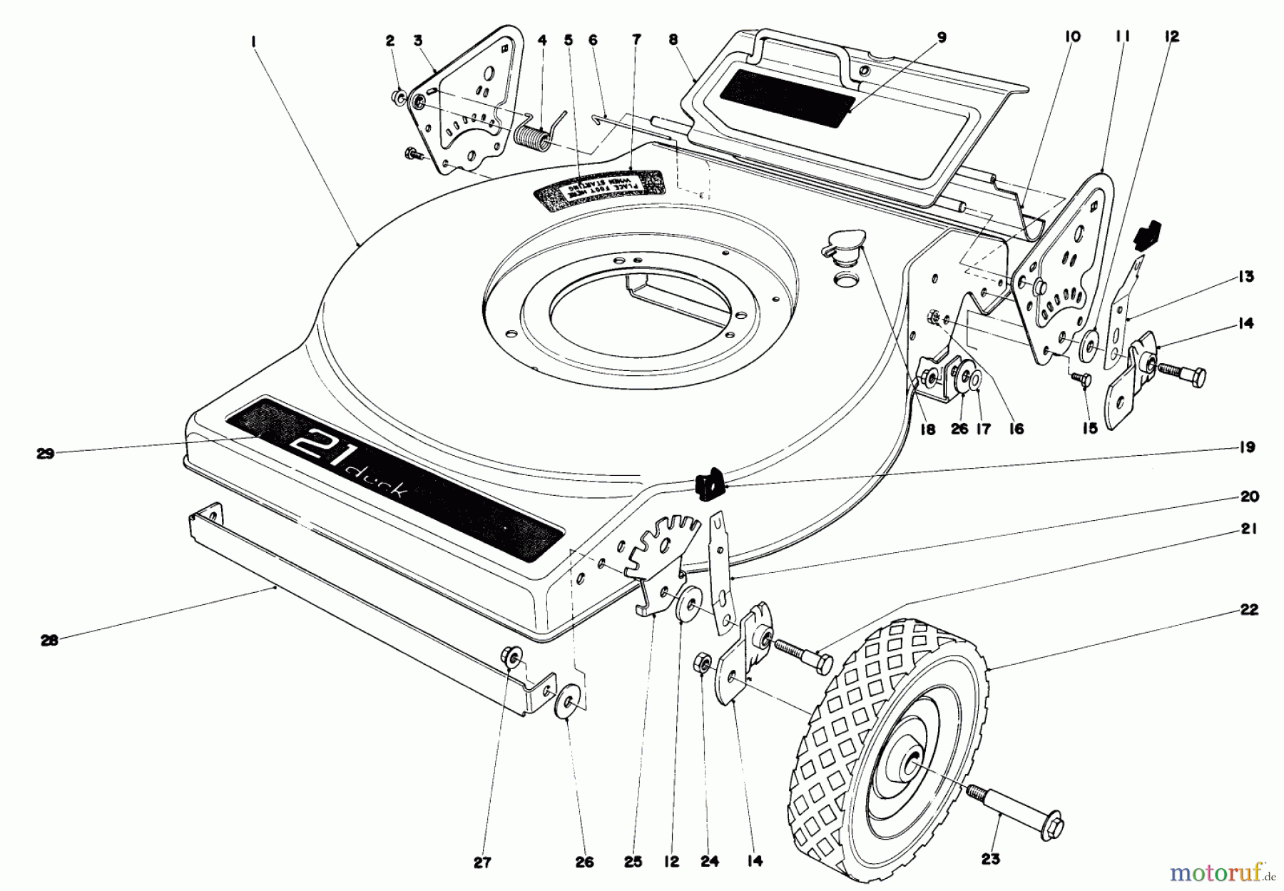 Toro Neu Mowers, Walk-Behind Seite 1 16830 - Toro Lawnmower, 1979 (9000001-9999999) MOWER HOUSING (MODEL NO. 16820)