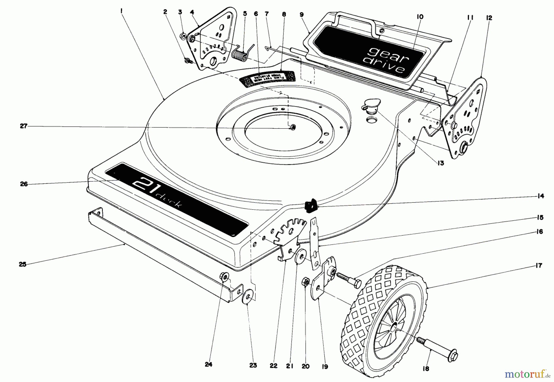 Toro Neu Mowers, Walk-Behind Seite 1 16830 - Toro Lawnmower, 1979 (9000001-9999999) MOWER HOUSING (MODEL NO. 16830)