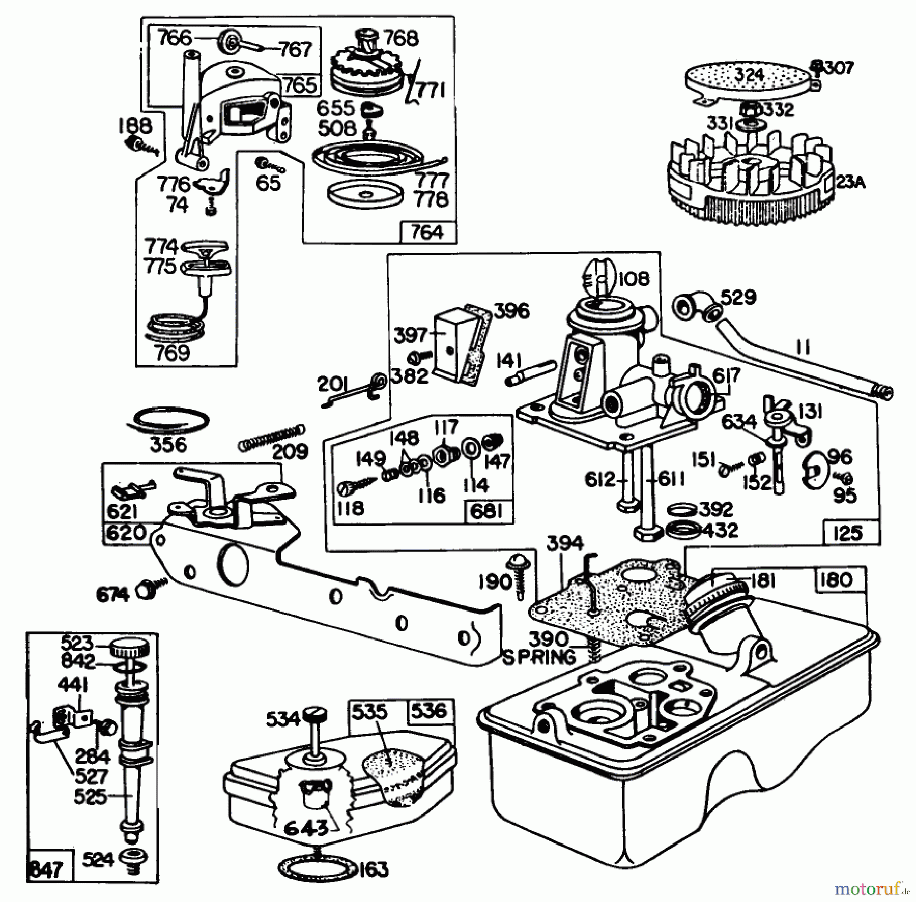 Toro Neu Mowers, Walk-Behind Seite 1 16860 - Toro Lawnmower, 1980 (0000001-0999999) ENGINE MODEL NO. 92908-2059-01 21
