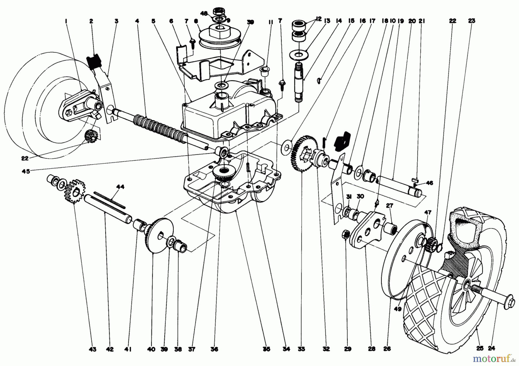  Toro Neu Mowers, Walk-Behind Seite 1 16880 - Toro Lawnmower, 1980 (0000001-0999999) GEAR CASE ASSEMBLY (MODEL NO. 16890)