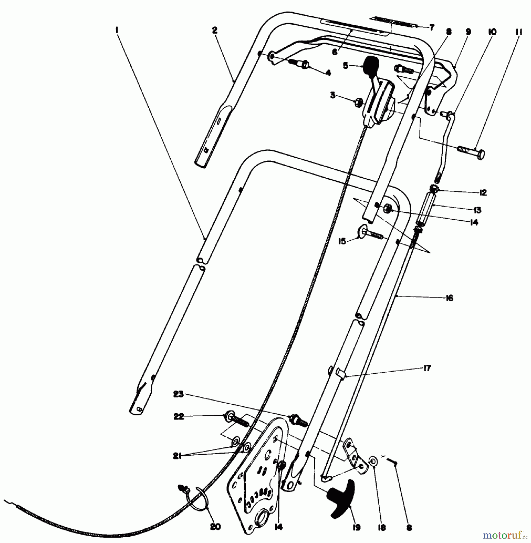 Toro Neu Mowers, Walk-Behind Seite 1 16890 - Toro Lawnmower, 1980 (0000001-0999999) HANDLE ASSEMBLY (MODEL NO. 16890)