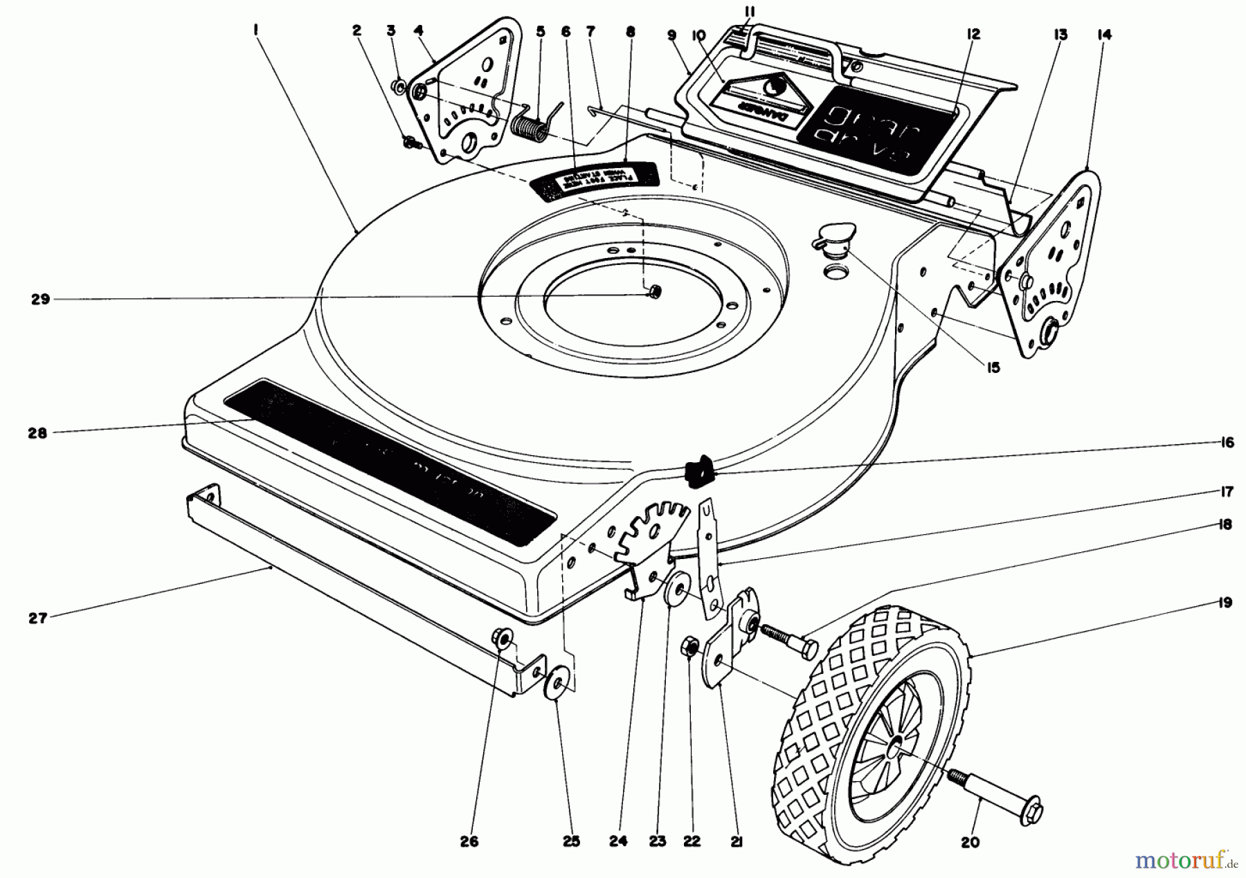  Toro Neu Mowers, Walk-Behind Seite 1 16880 - Toro Lawnmower, 1980 (0000001-0999999) MOWER HOUSING (MODEL NO. 16890)