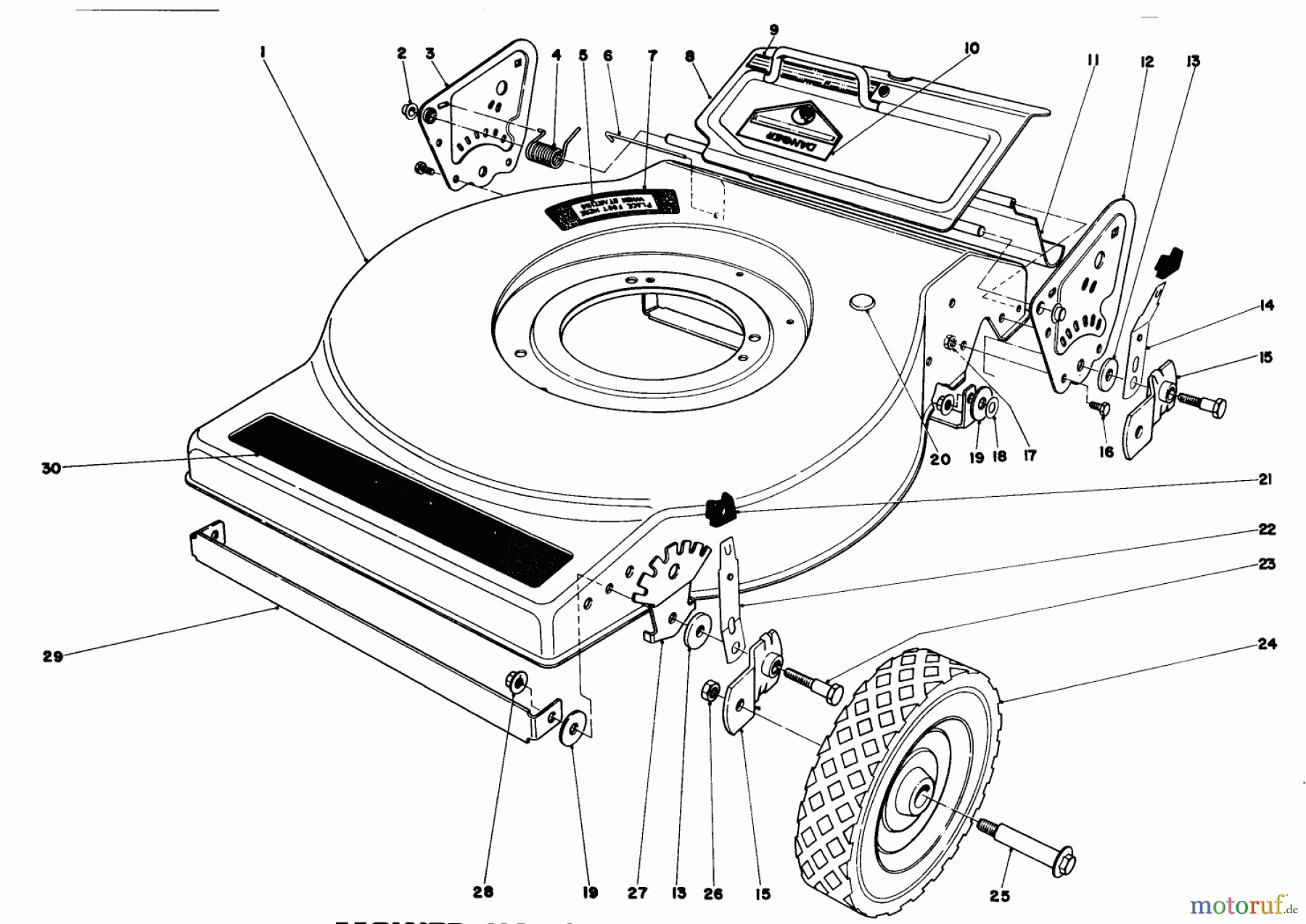 Toro Neu Mowers, Walk-Behind Seite 1 16880 - Toro Lawnmower, 1981 (1000001-1999999) MOWER HOUSING (MODEL NO. 16880)