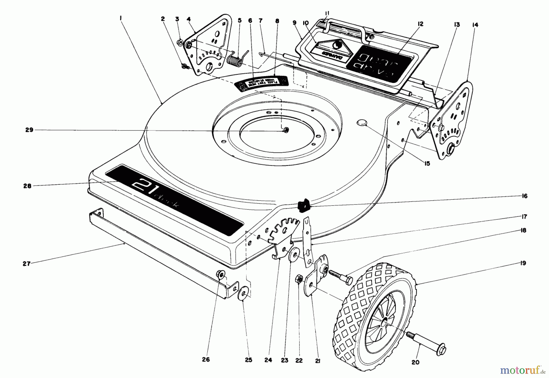 Toro Neu Mowers, Walk-Behind Seite 1 16890 - Toro Lawnmower, 1981 (1000001-1999999) MOWER HOUSING (MODEL NO. 16890)