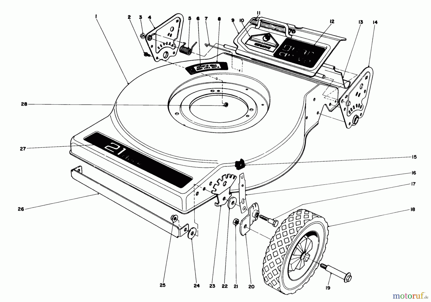 Toro Neu Mowers, Walk-Behind Seite 1 16890 - Toro Lawnmower, 1982 (2000001-2999999) MOWER HOUSING (MODEL NO. 16890)