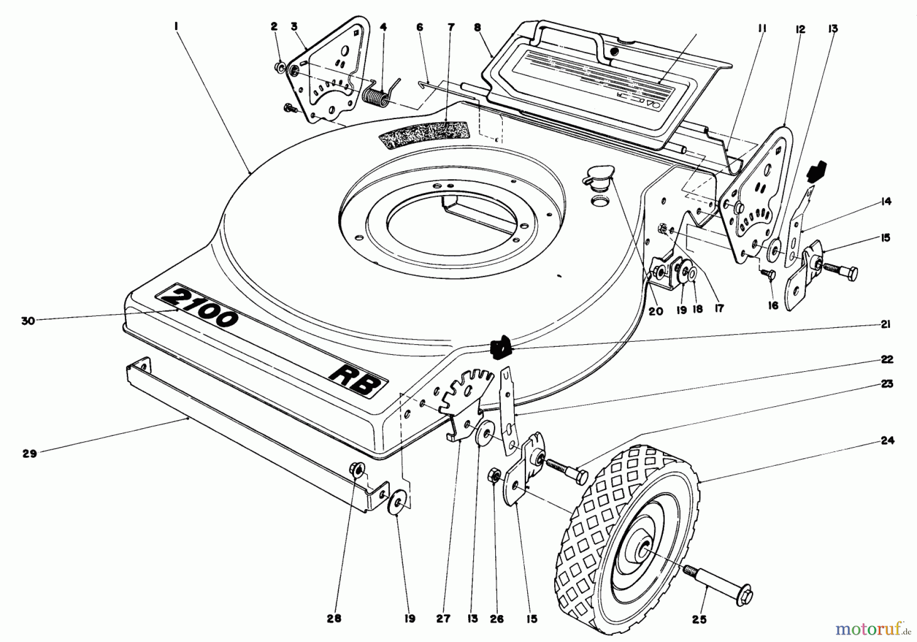 Toro Neu Mowers, Walk-Behind Seite 1 16940 - Toro Lawnmower, 1980 (0000001-0999999) MOWER HOUSING (MODEL NO. 16930)