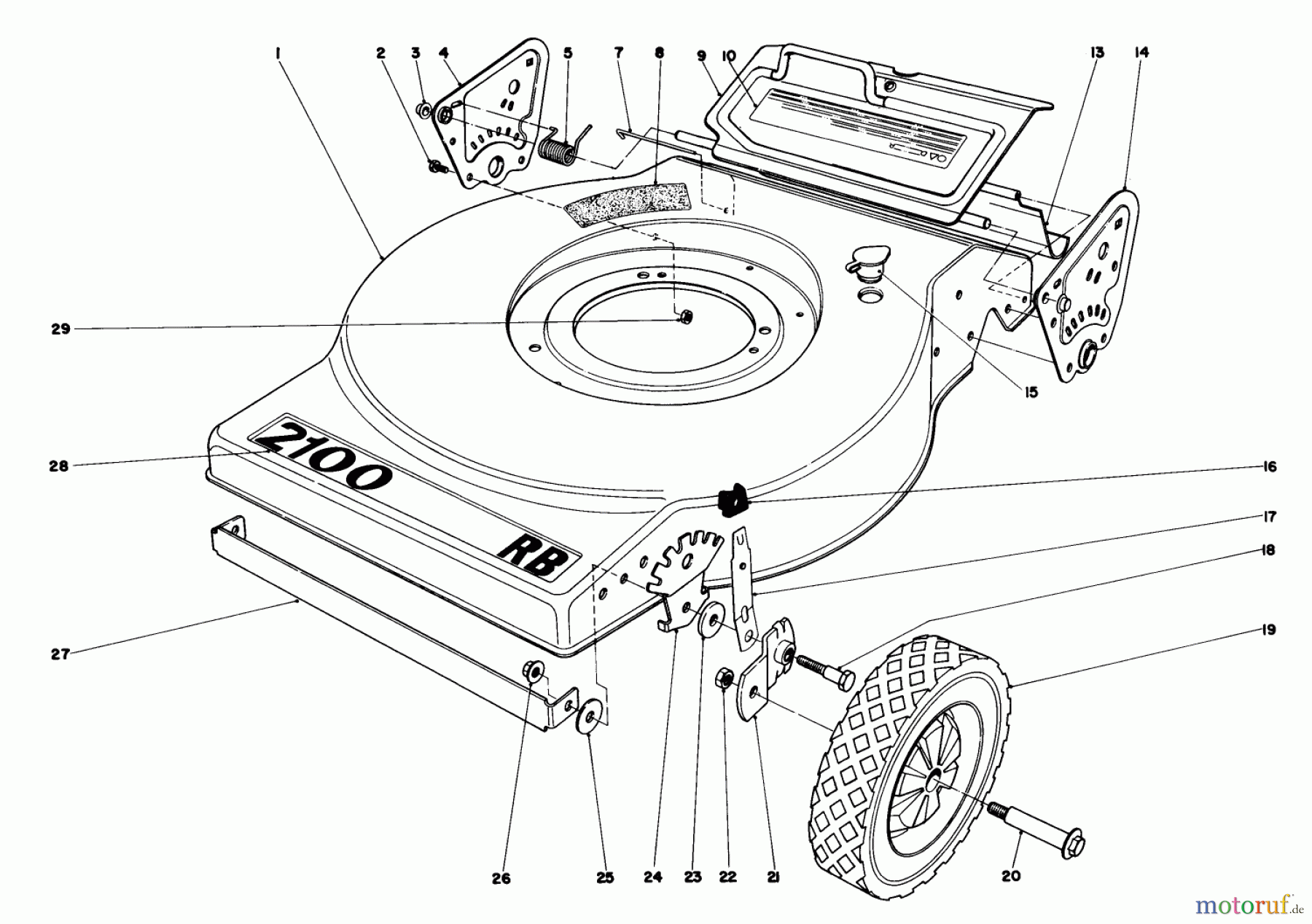  Toro Neu Mowers, Walk-Behind Seite 1 16930 - Toro Lawnmower, 1980 (0000001-0999999) MOWER HOUSING (MODEL NO. 16940)