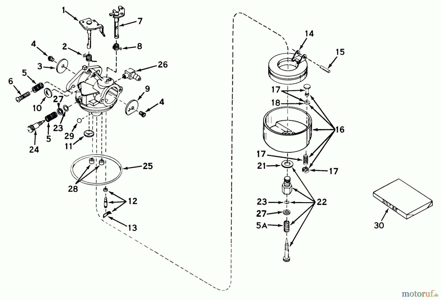  Toro Neu Mowers, Walk-Behind Seite 1 20223 - Toro Whirlwind Lawnmower, 1969 (9000001-9999999) CARBURETOR NO. 631003A