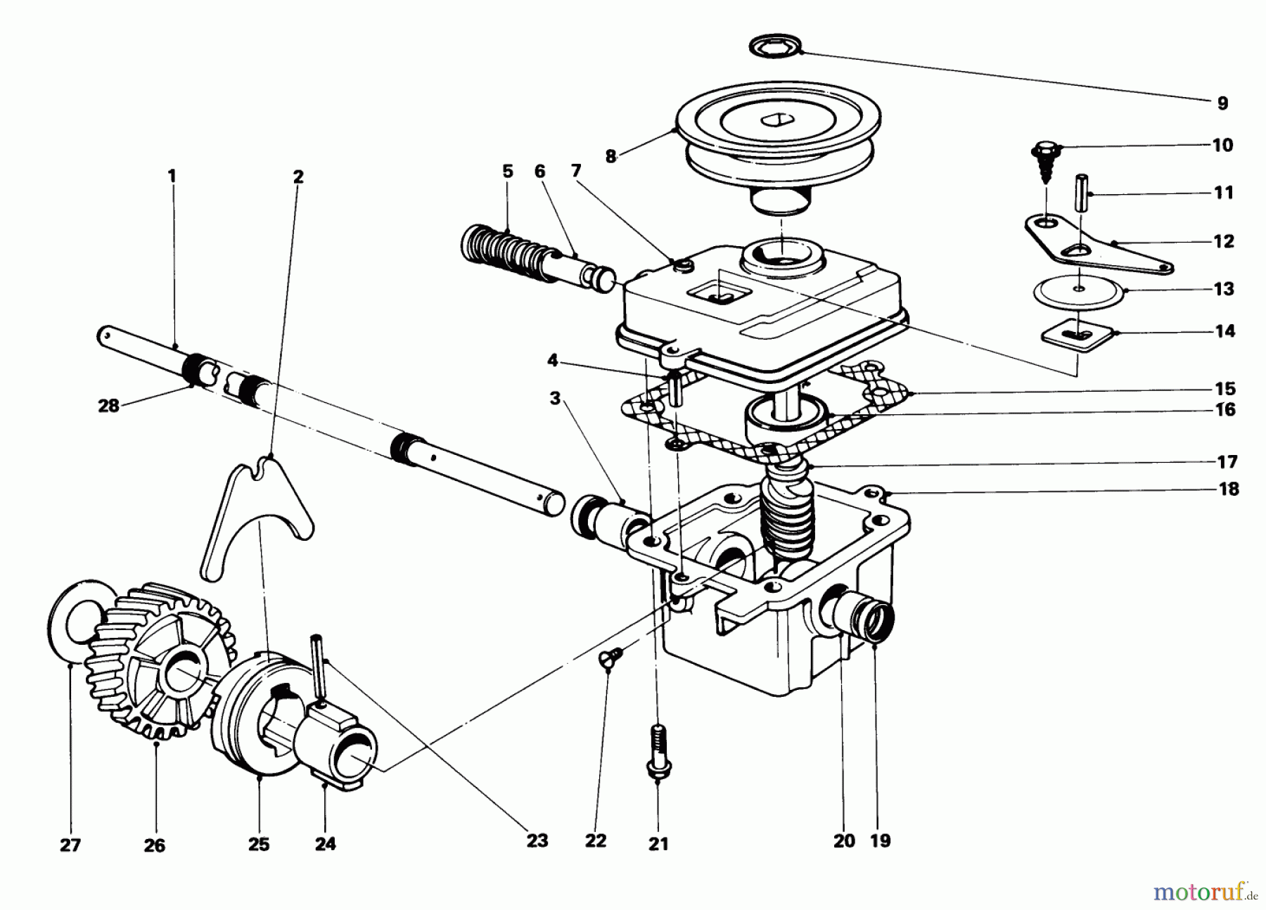 Toro Neu Mowers, Walk-Behind Seite 1 18010 - Toro Lawnmower, 1981 (1000001-1999999) GEAR CASE ASSEMBLY (MODEL 18010)