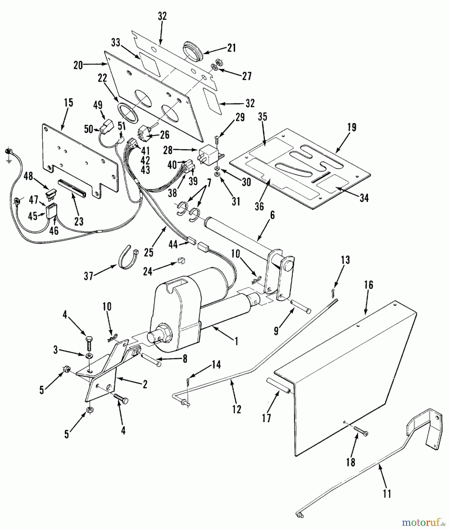  Toro Neu Accessories 84225 - Toro Electric Lift Kit, 1998 PARTS LIST FOR ELECTRIC LIFT KIT FACTORY ORDER NUMBER 8-4225
